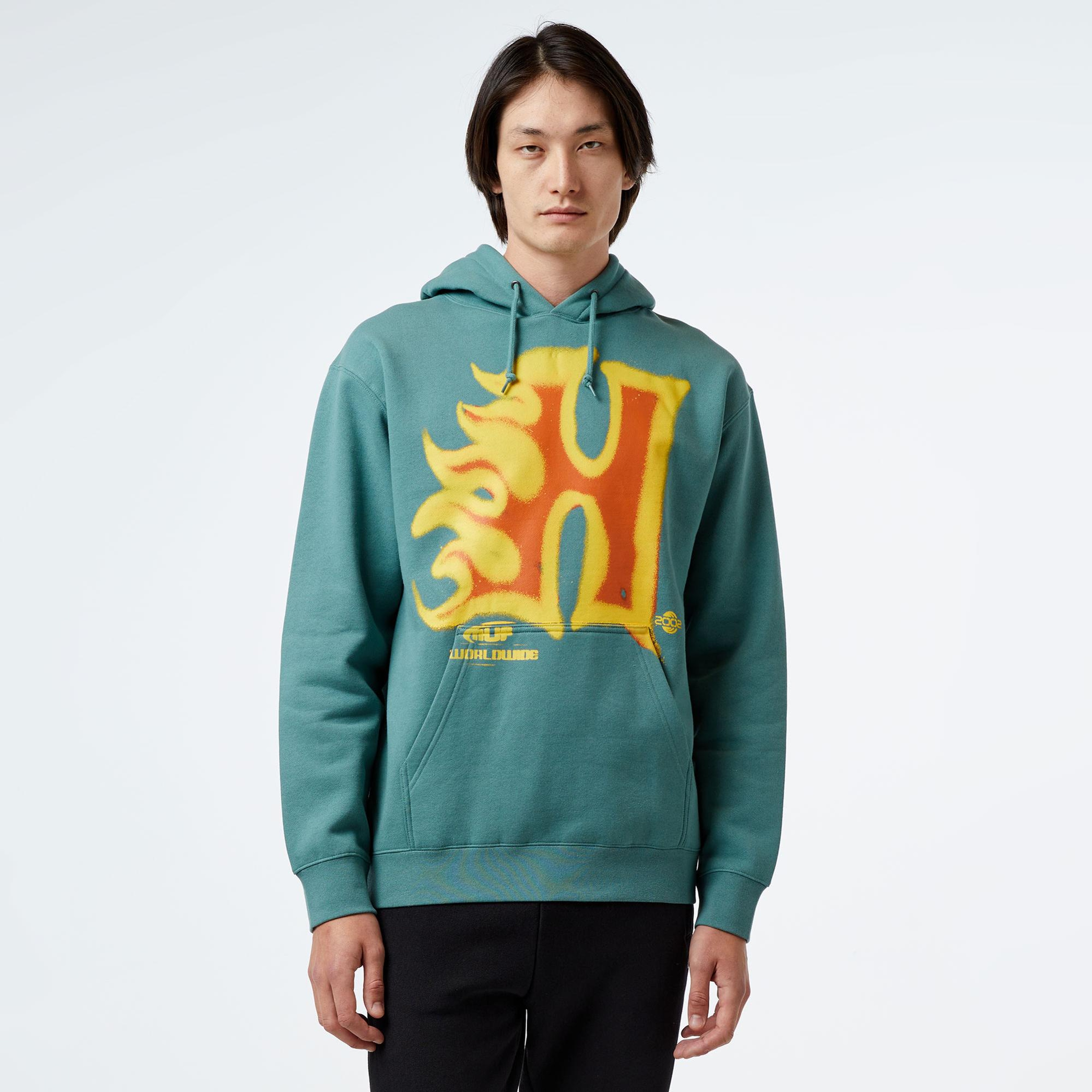 HUF Heat Wave P/O Erkek Yeşil Hoodie