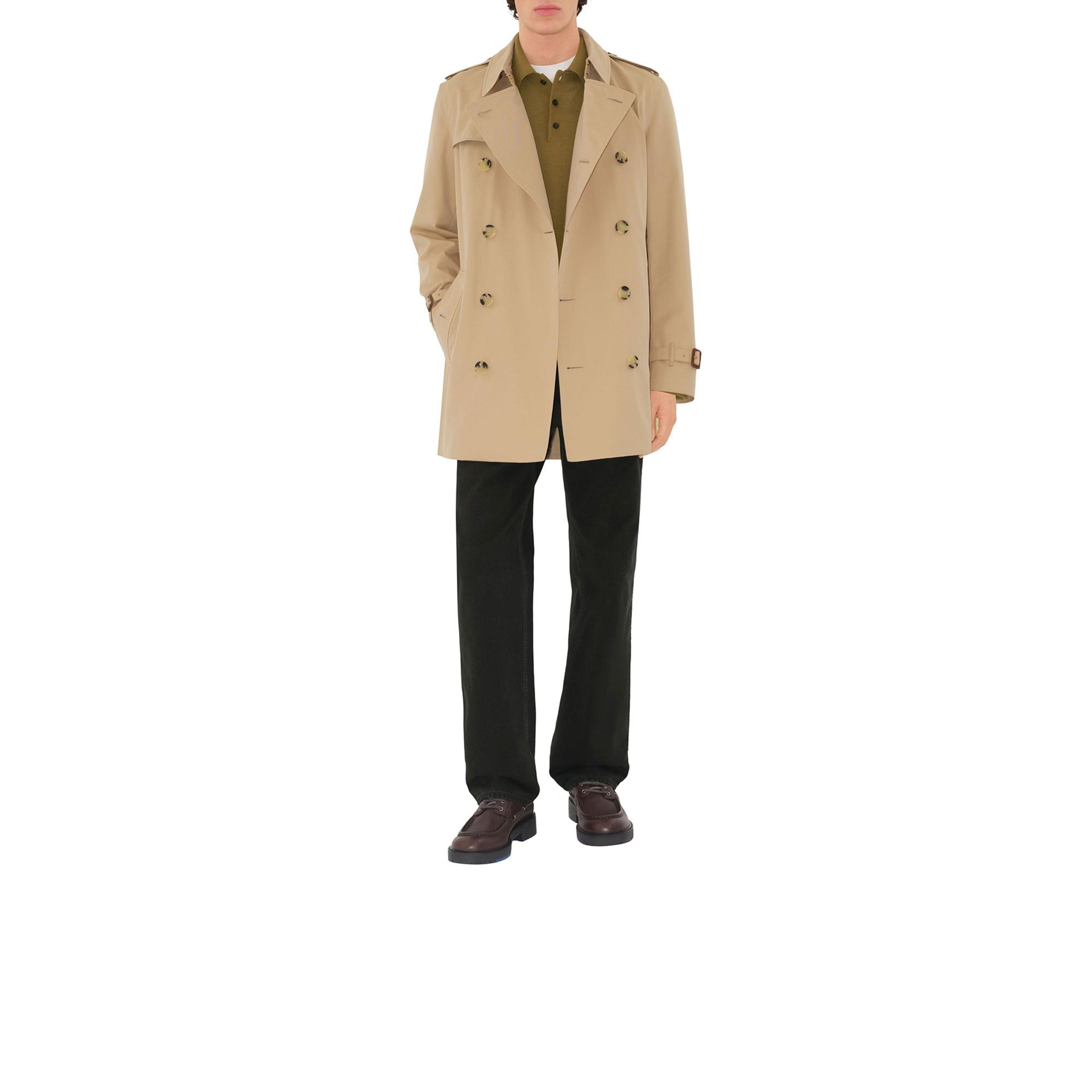 Burberry Short Kensington Heritage Erkek Bej Trençkot