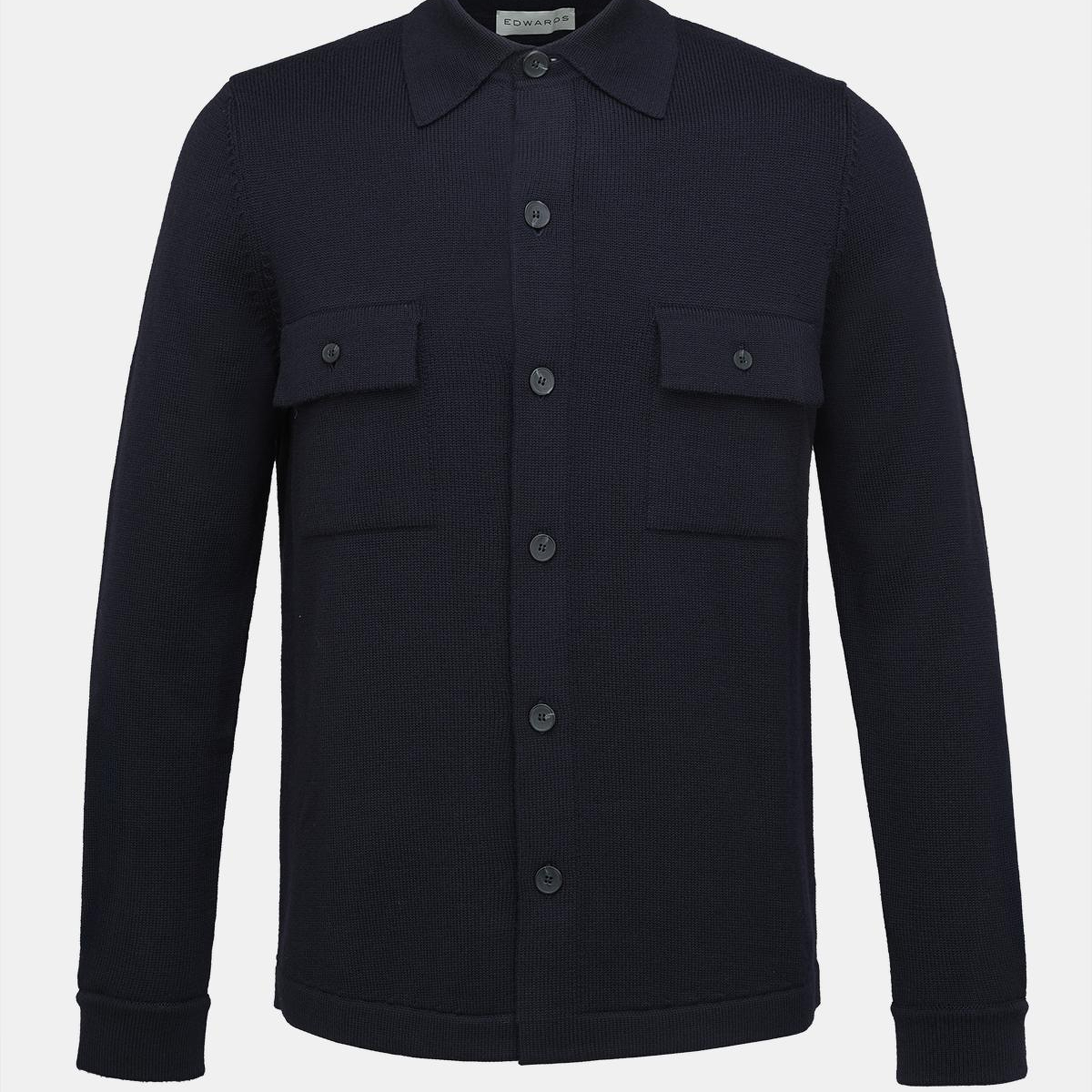 Erkek Lacivert Extrafine Yün Overshirt Triko