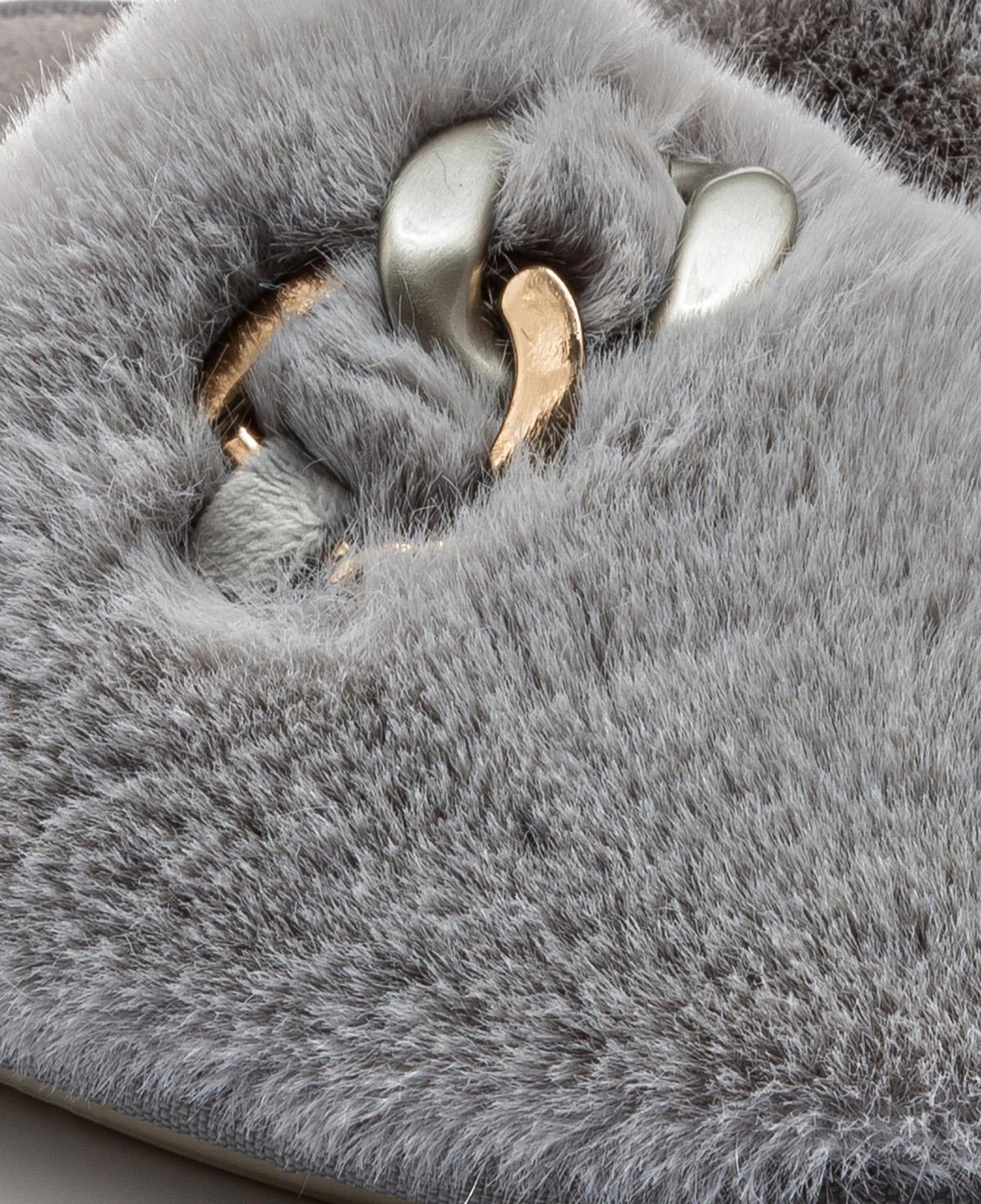 Perla Peluş Kadın Ev Terliği Gri 37/41