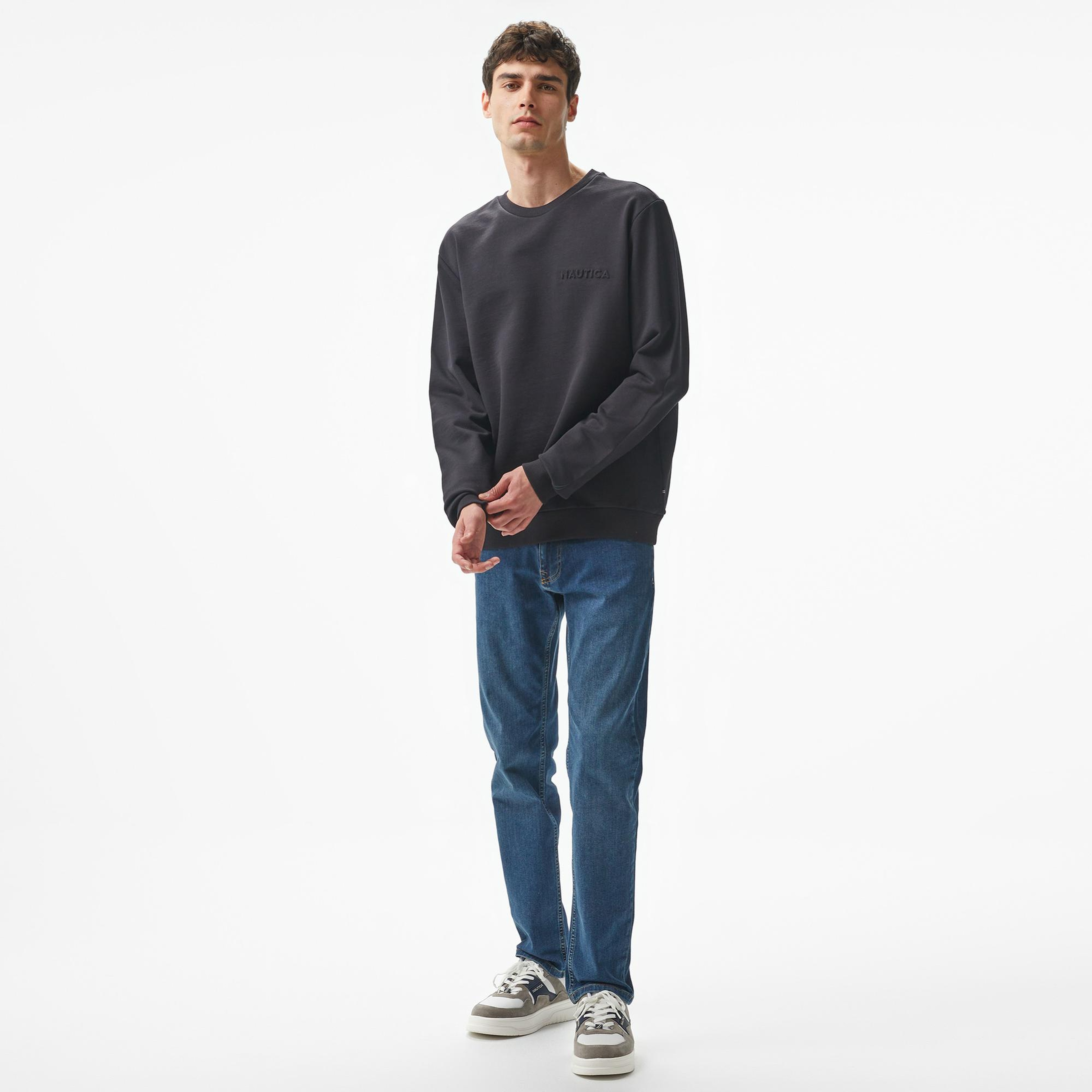 Nautica Erkek Siyah Regular Fit Sweatshirt