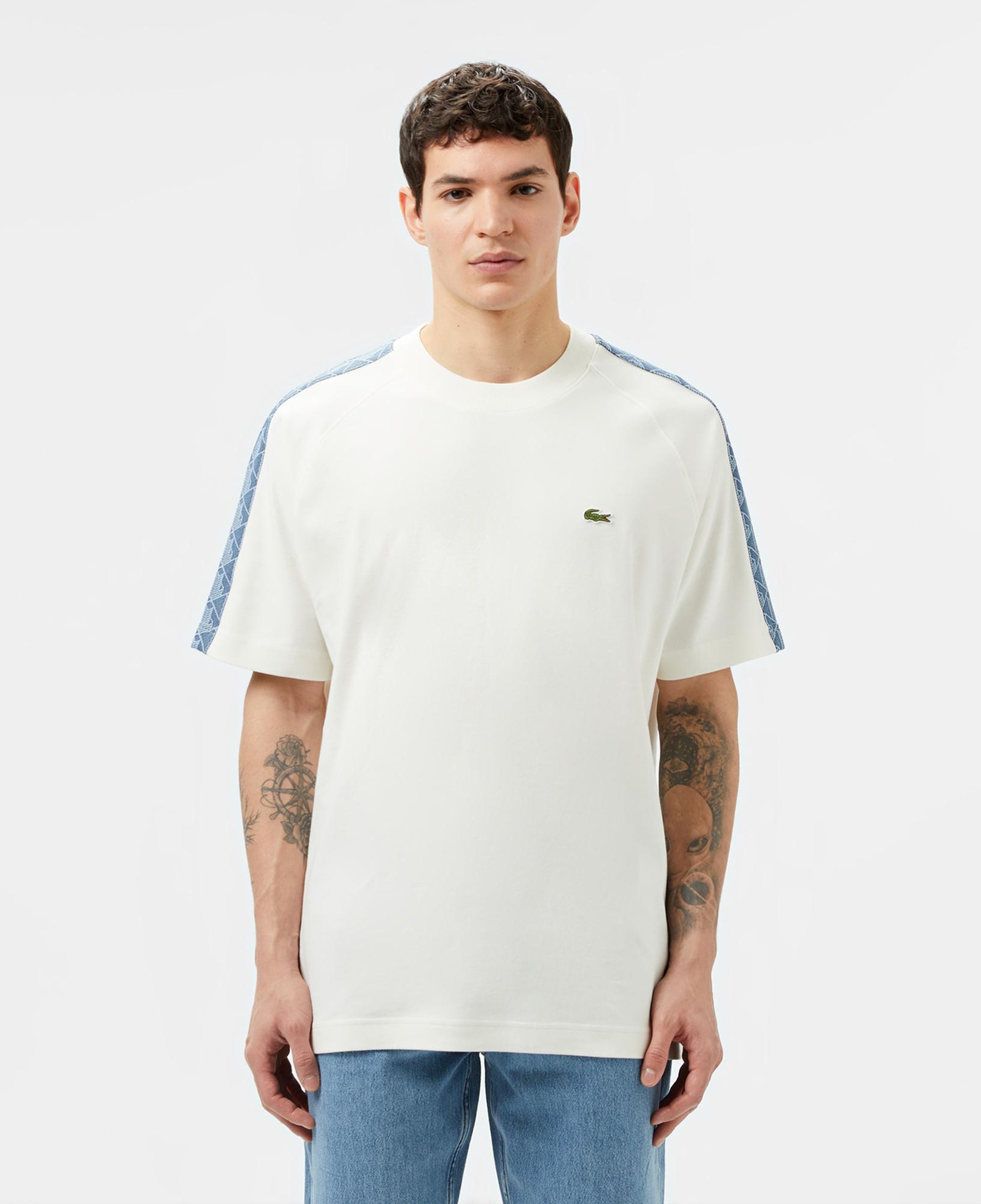 Lacoste Erkek Oversize Fit Bisiklet Yaka Baskılı Beyaz T-Shirt