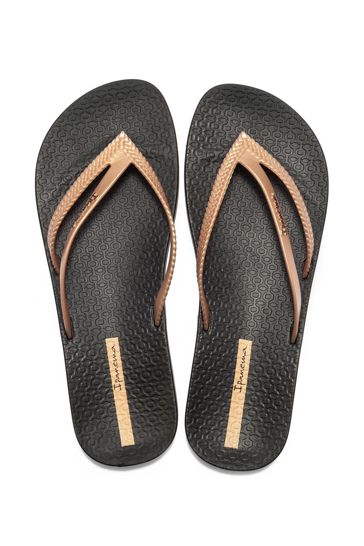 Bossa Soft Kadın Parmak Arası Terlik Altın Siyah 35/42