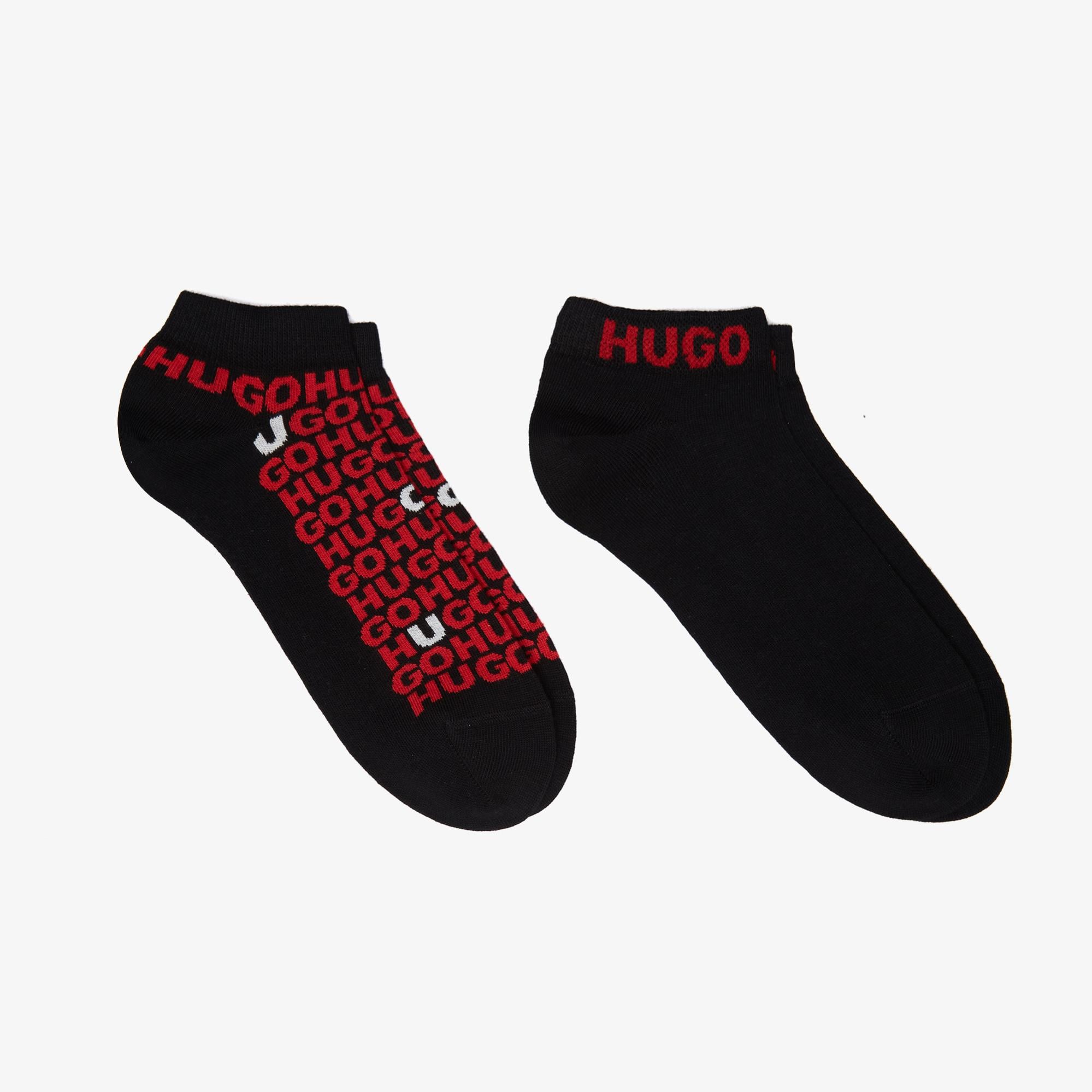 Hugo 2'li Stacked Erkek Siyah Çorap