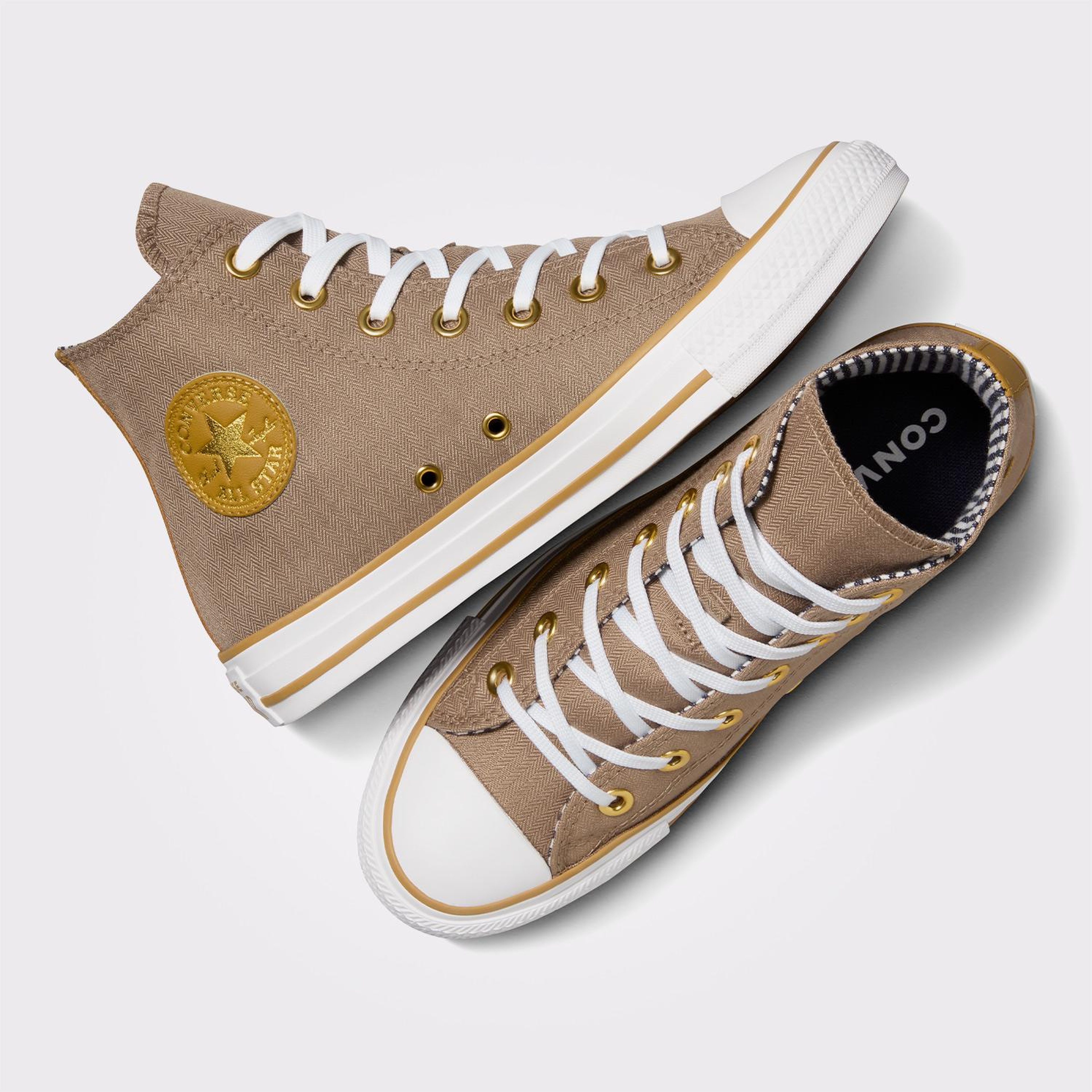 Converse Chuck Taylor All Star Herringbone Stripe Kadın Kahverengi/Bej Sneaker