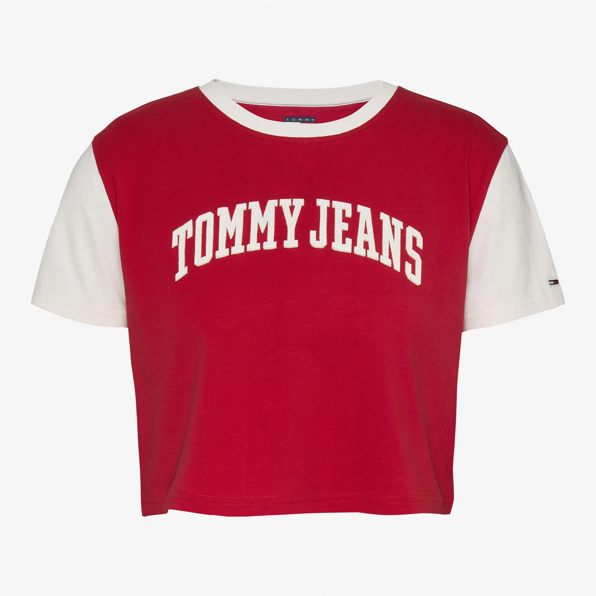 Tommy Hilfiger Tjw Reg Crp Varsity Kadın Kırmızı T-Shirt