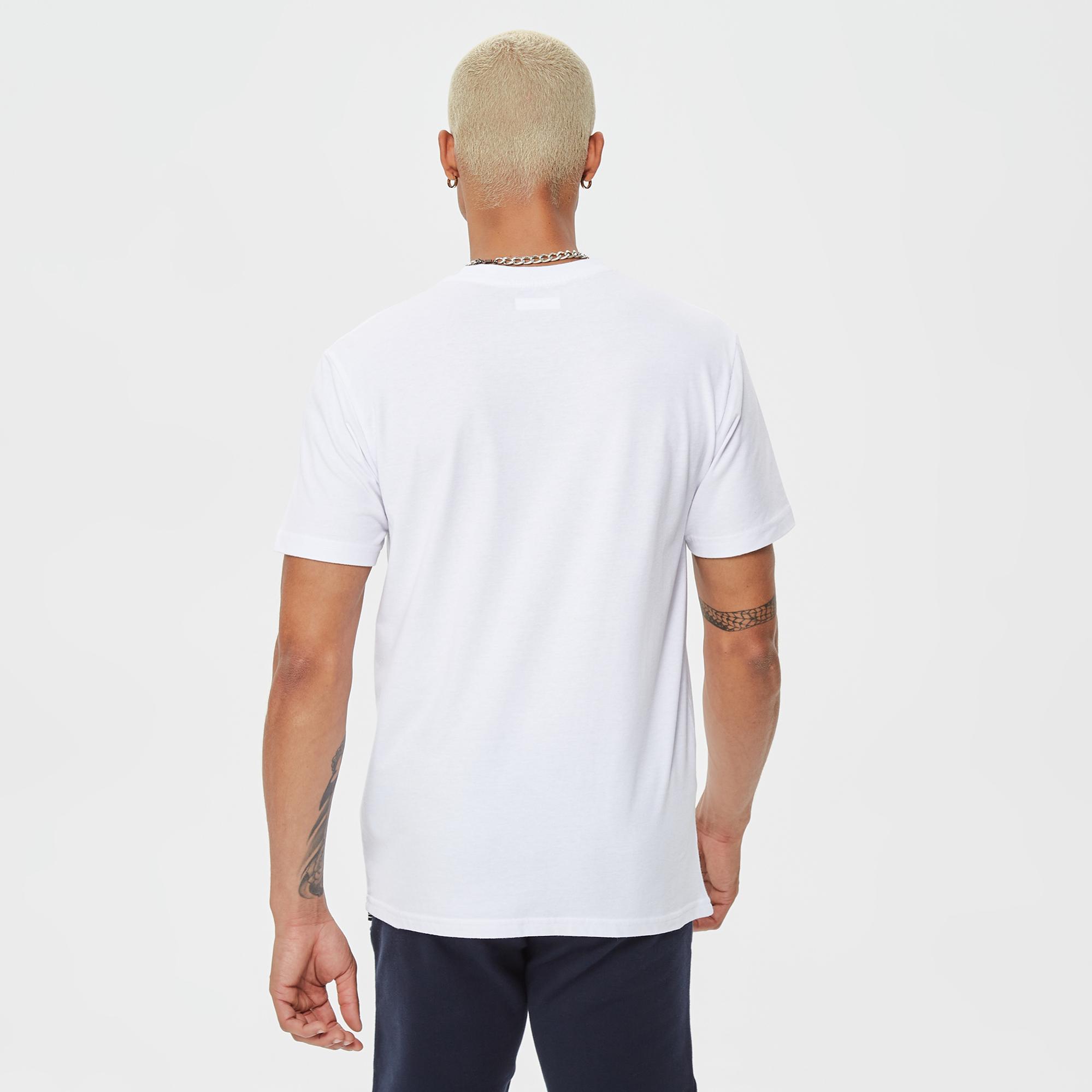 Columbia Basic Big Logo Brushed Erkek Beyaz T-Shirt