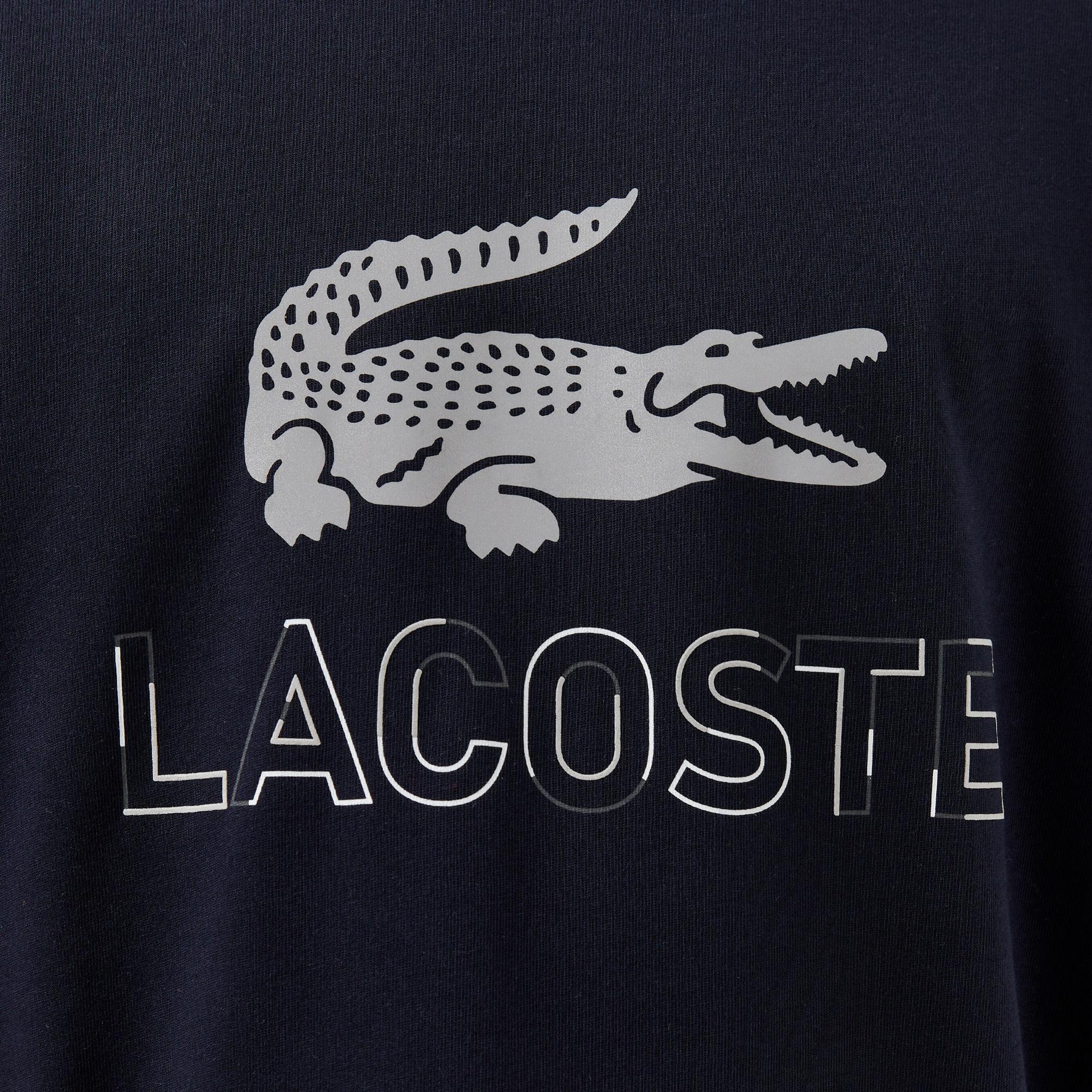 Lacoste Erkek Regular Fit Bisiklet Yaka Baskılı Lacivert T-Shirt