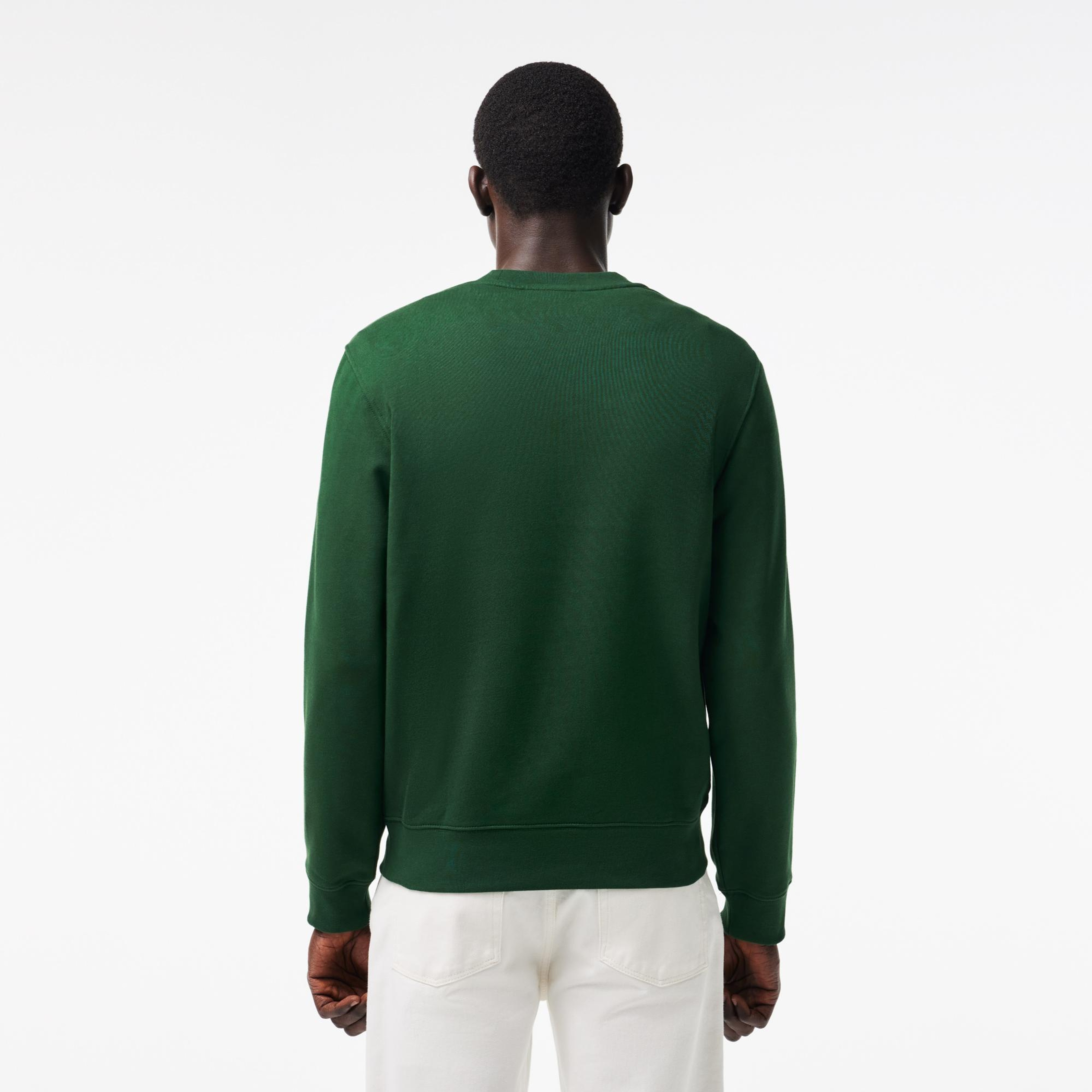 Lacoste Erkek Classic Fit Bisiklet Yaka Baskılı Yeşil Sweatshirt