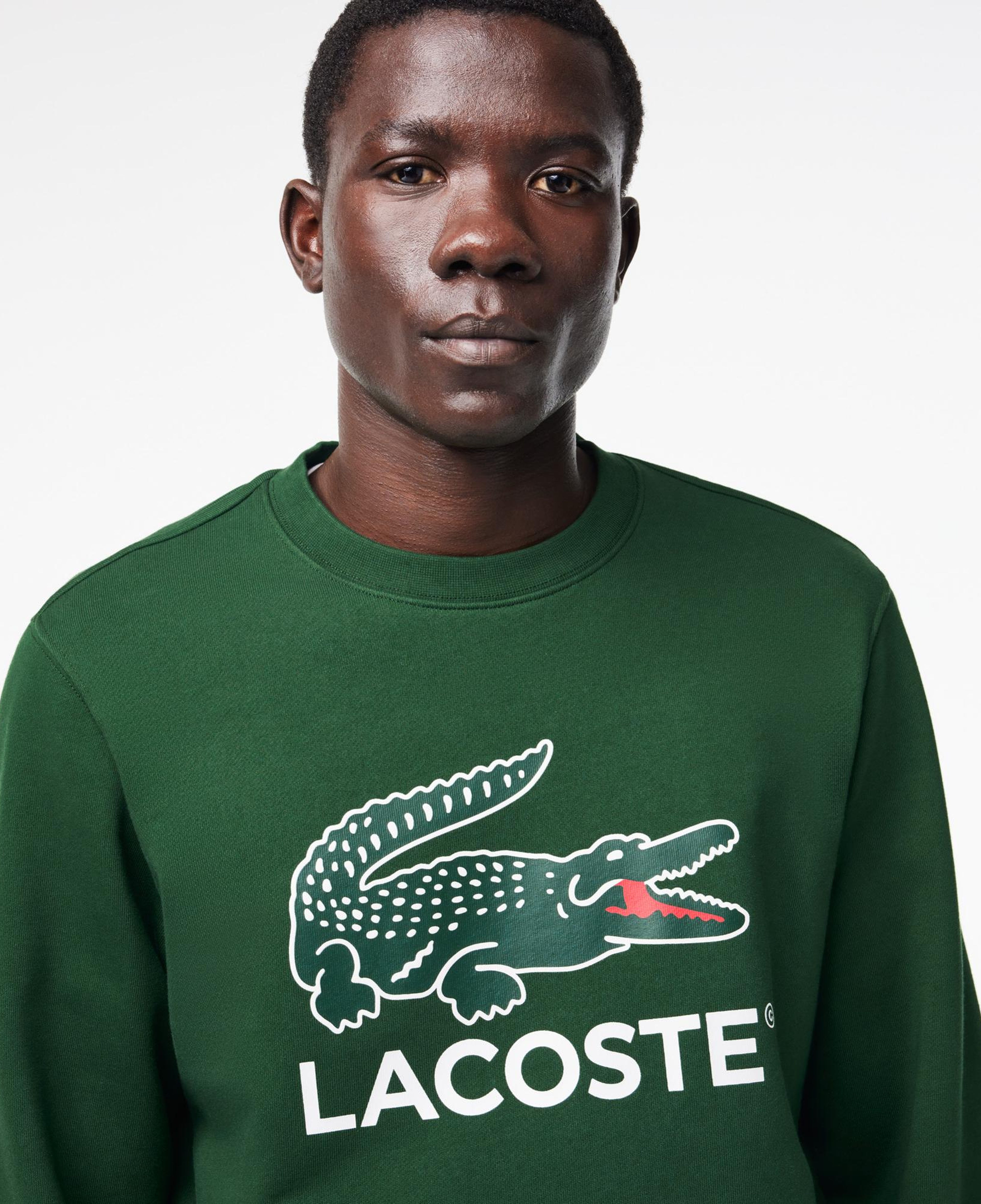 Lacoste Erkek Classic Fit Bisiklet Yaka Baskılı Yeşil Sweatshirt