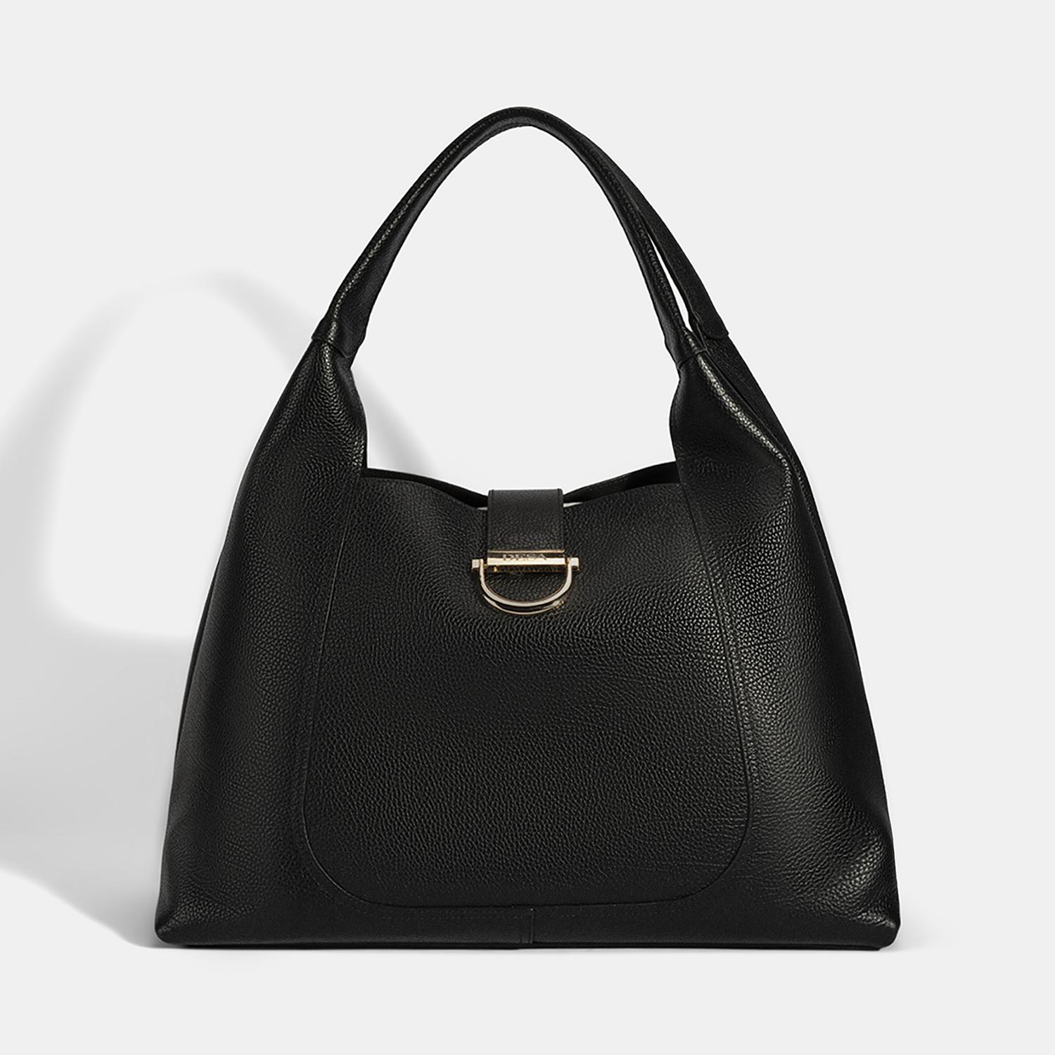 DESA Kadın Siyah Cüzdan Aksesuarlı Deri Omuz Çantası