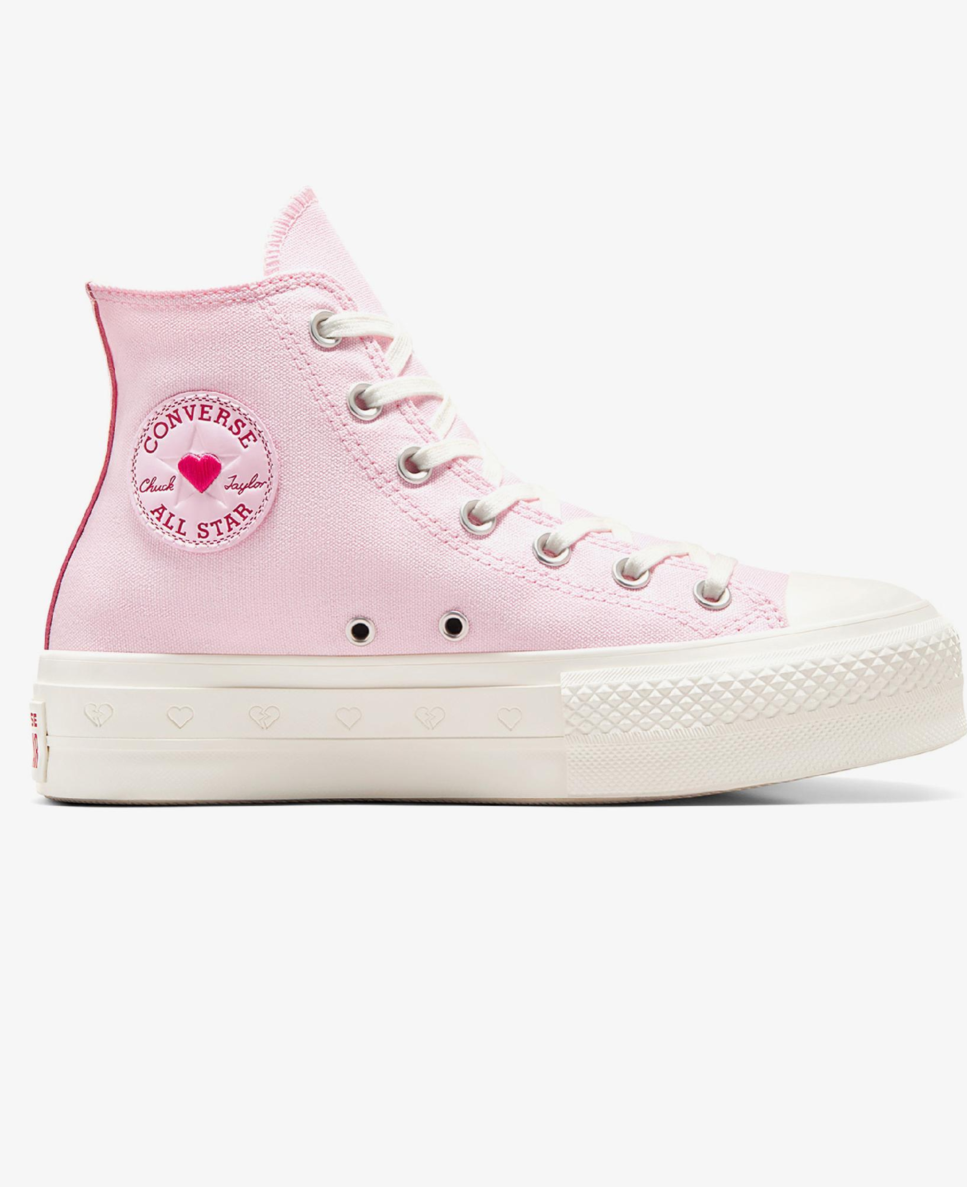 Converse Chuck Taylor All Star Lift Hearts Unisex Pembe Platform Sneaker