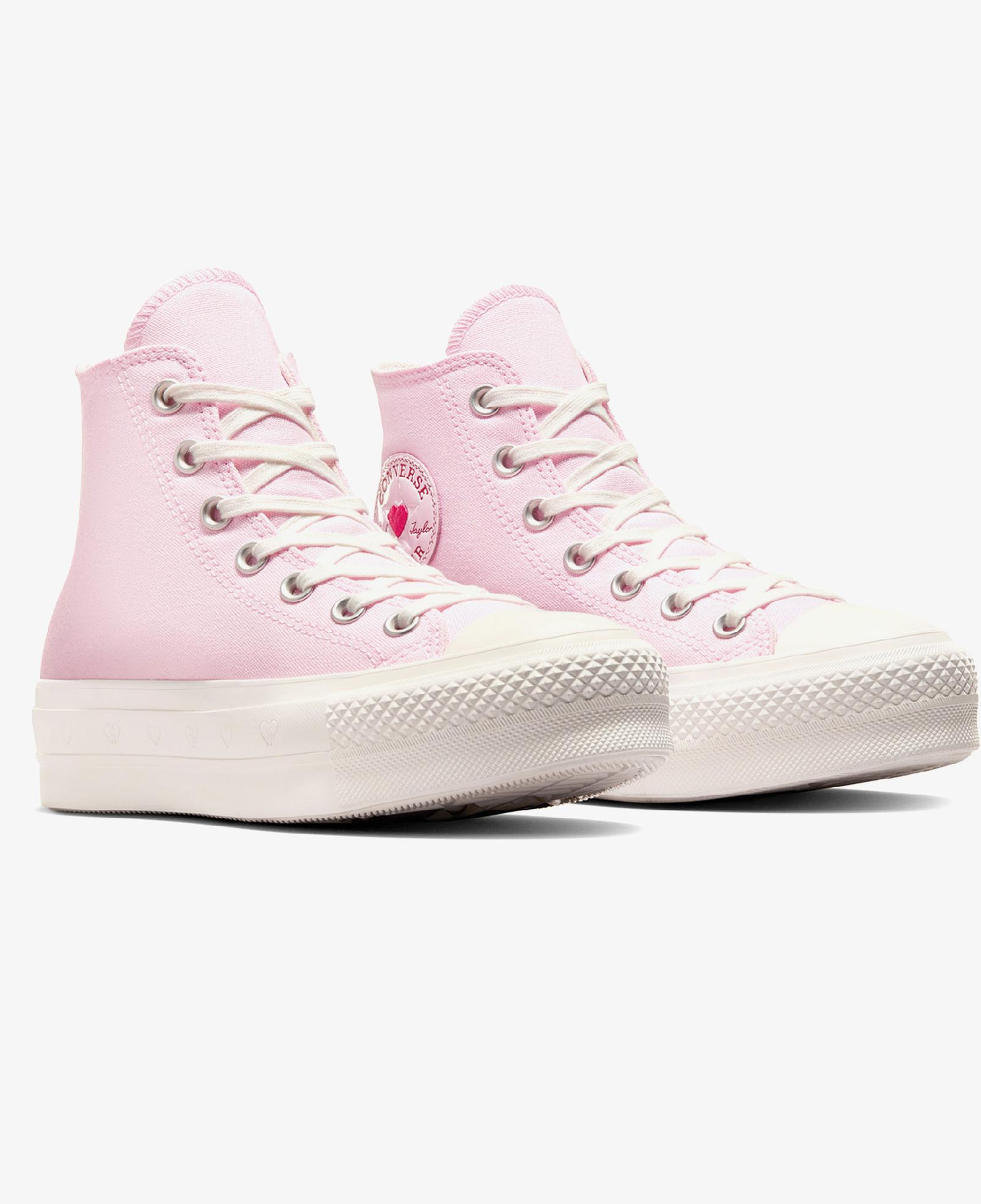 Converse Chuck Taylor All Star Lift Hearts Unisex Pembe Platform Sneaker