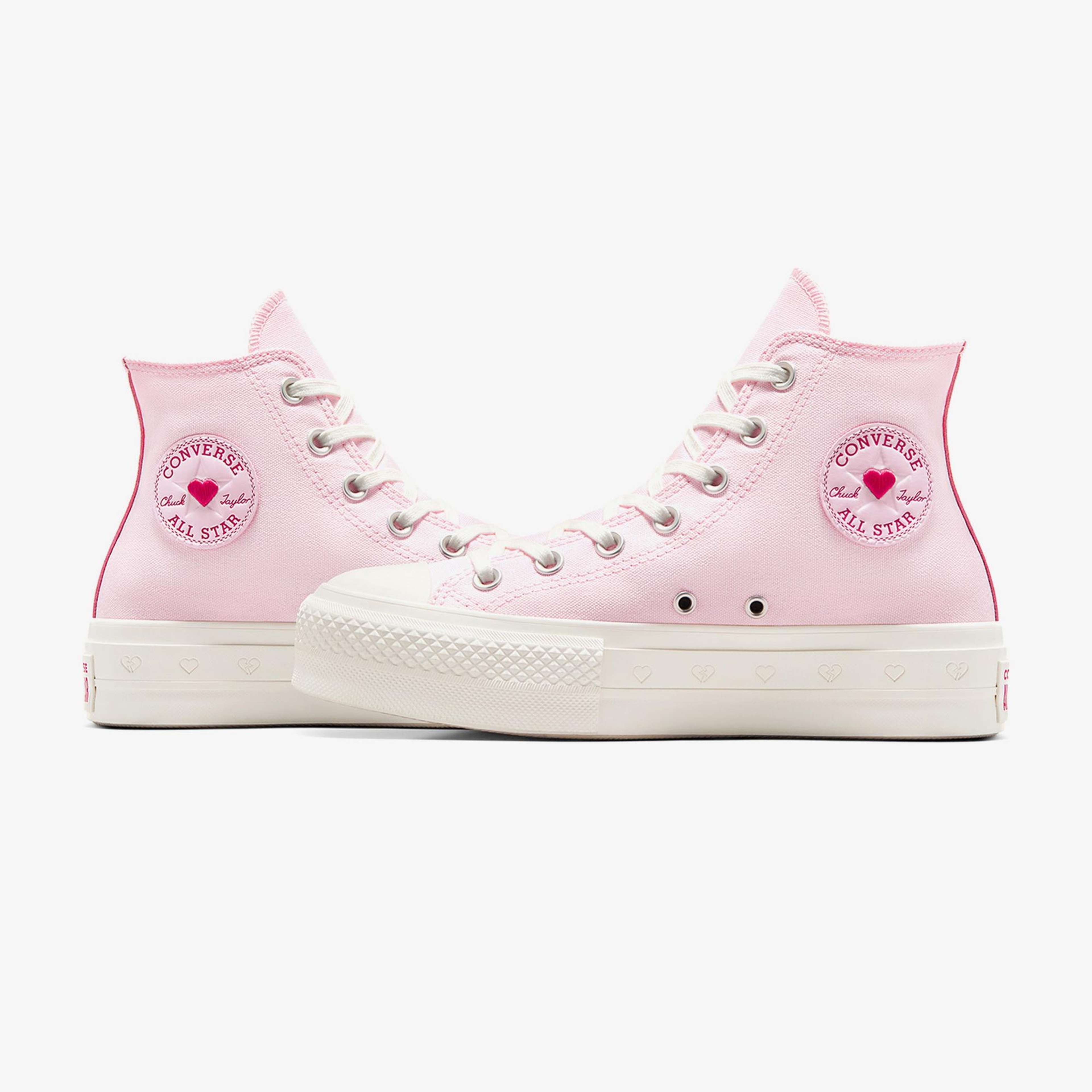 Converse Chuck Taylor All Star Lift Hearts Unisex Pembe Platform Sneaker