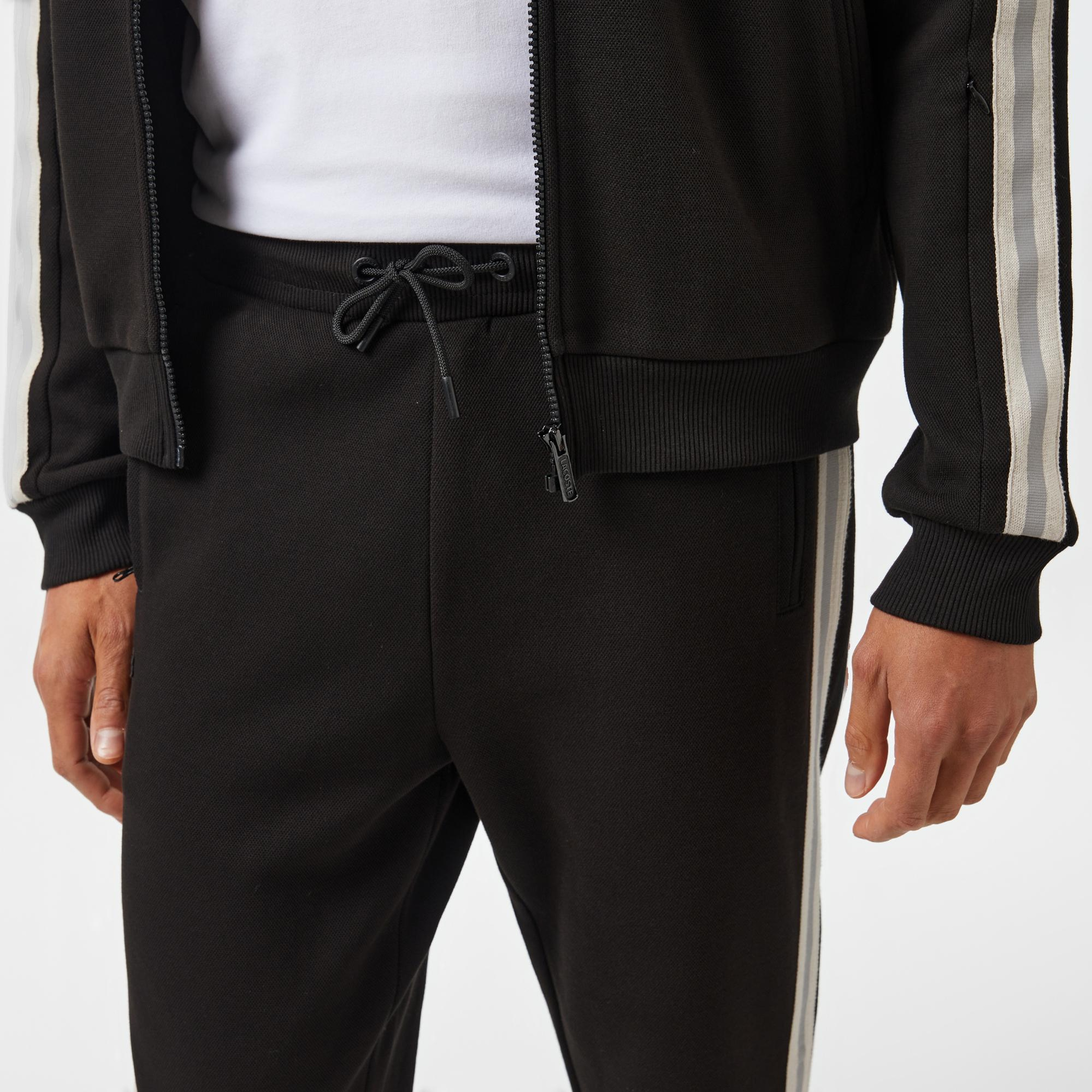 Lacoste Erkek Slim Fit Çizgili Siyah Eşofman Altı