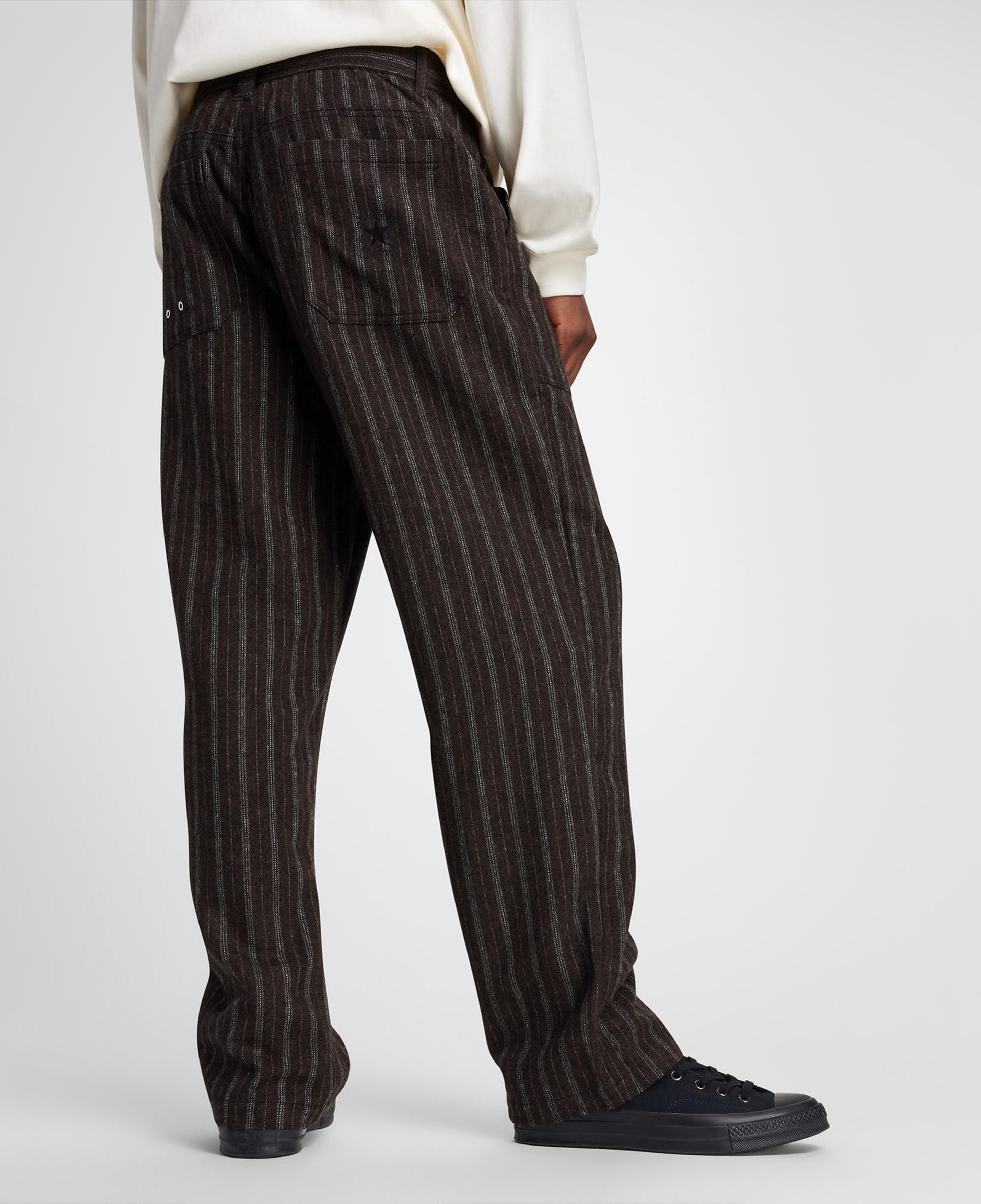 Converse Unisex Loose Fit Çizgili Kahverengi Pantolon