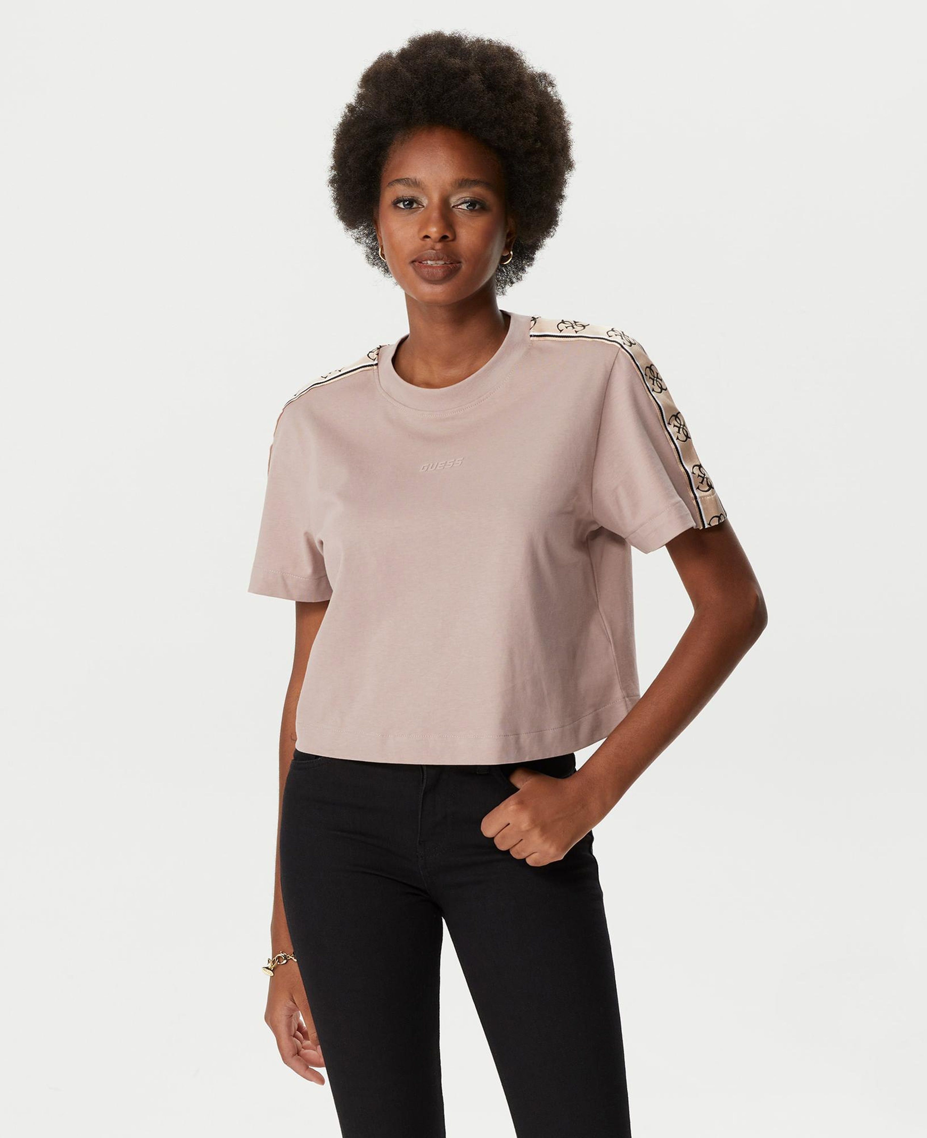 Guess Britney Kadın Pembe Crop T-Shirt