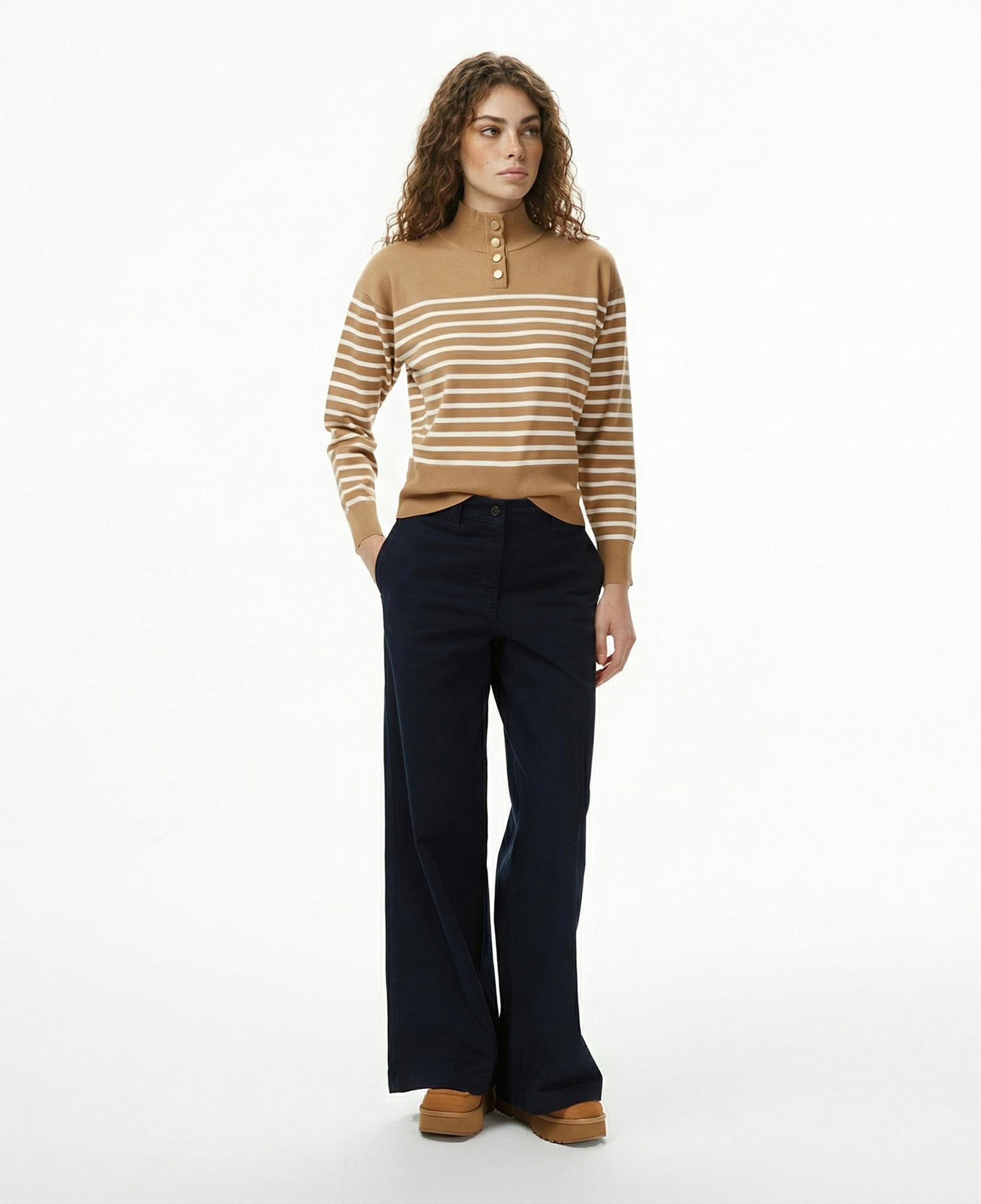 Tommy Hilfiger Jersey Gold Kadın Bej Kazak