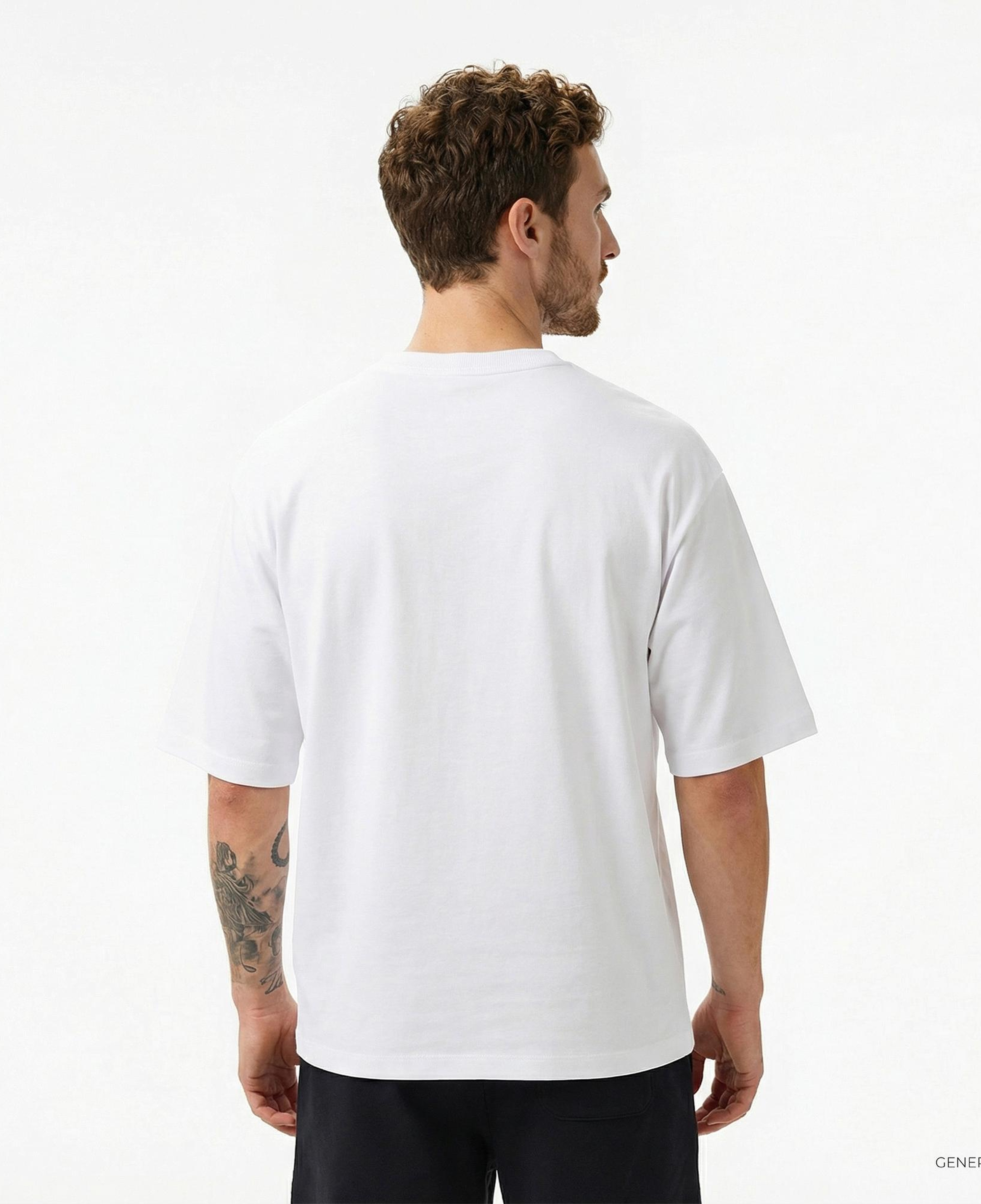 Converse Star Chevron Baskılı Oversize Fit Erkek Beyaz T-Shirt