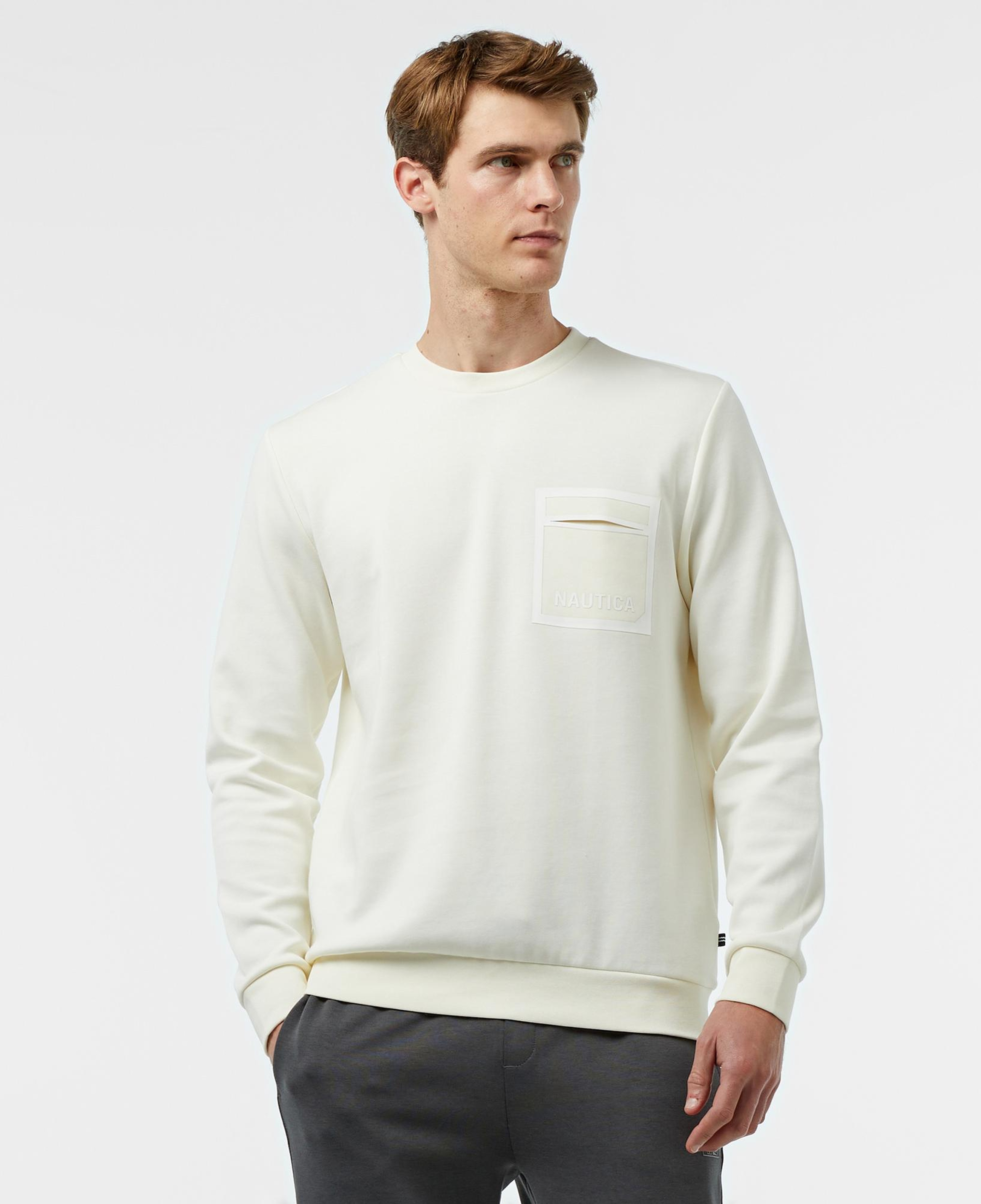 Nautica Erkek Beyaz Regular Fit Sweatshirt