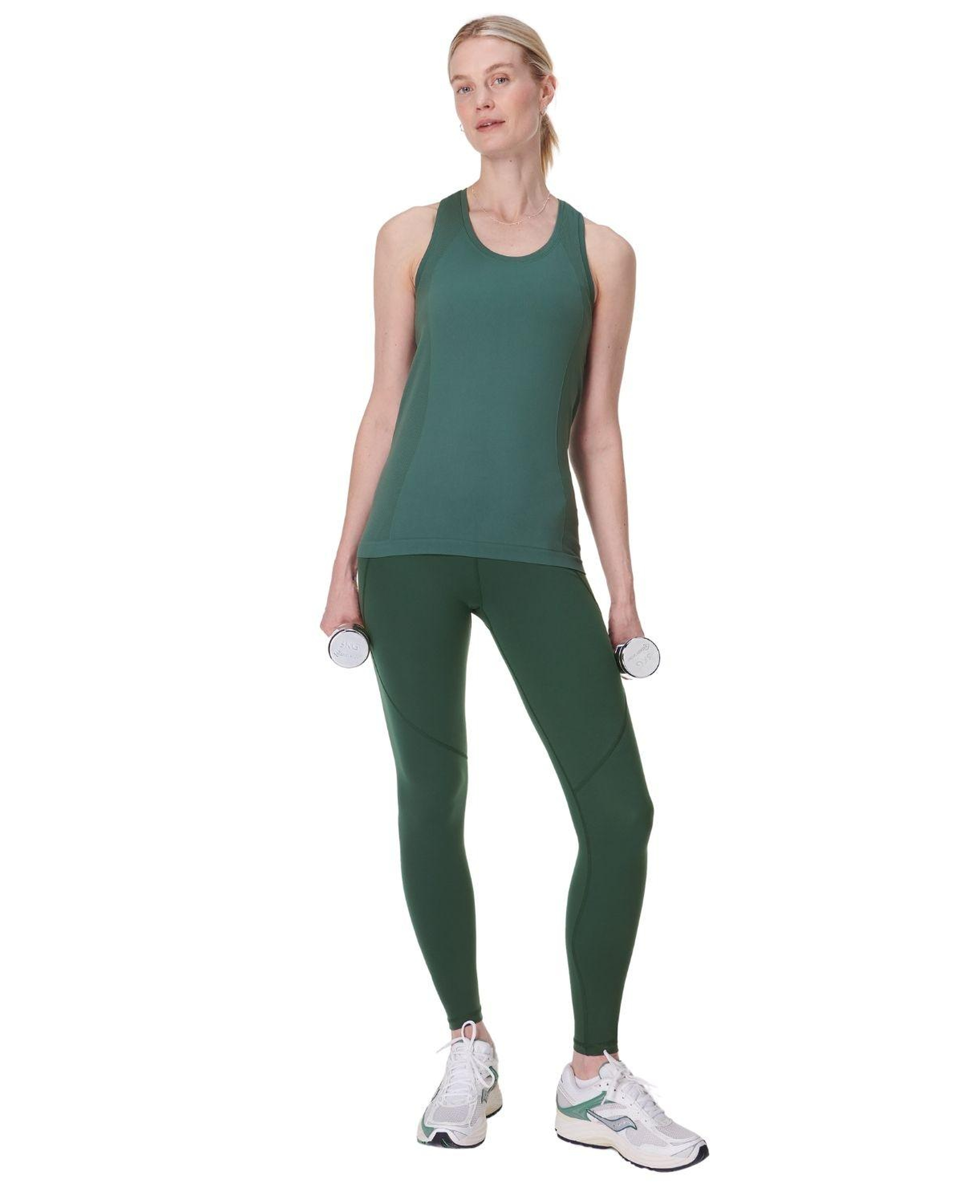 Sweaty Betty Athlete Seamless Workout Kadın Yeşil Tank Top