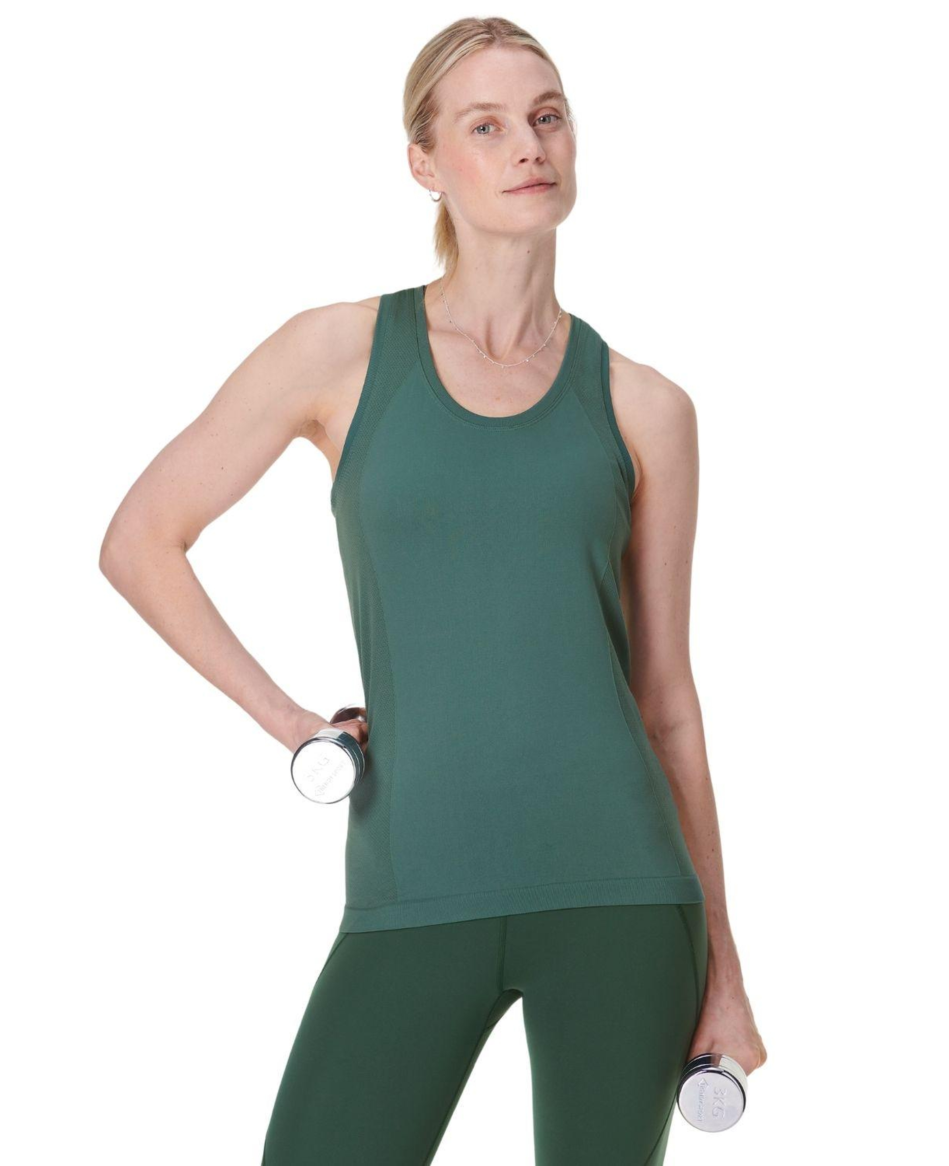 Sweaty Betty Athlete Seamless Workout Kadın Yeşil Tank Top