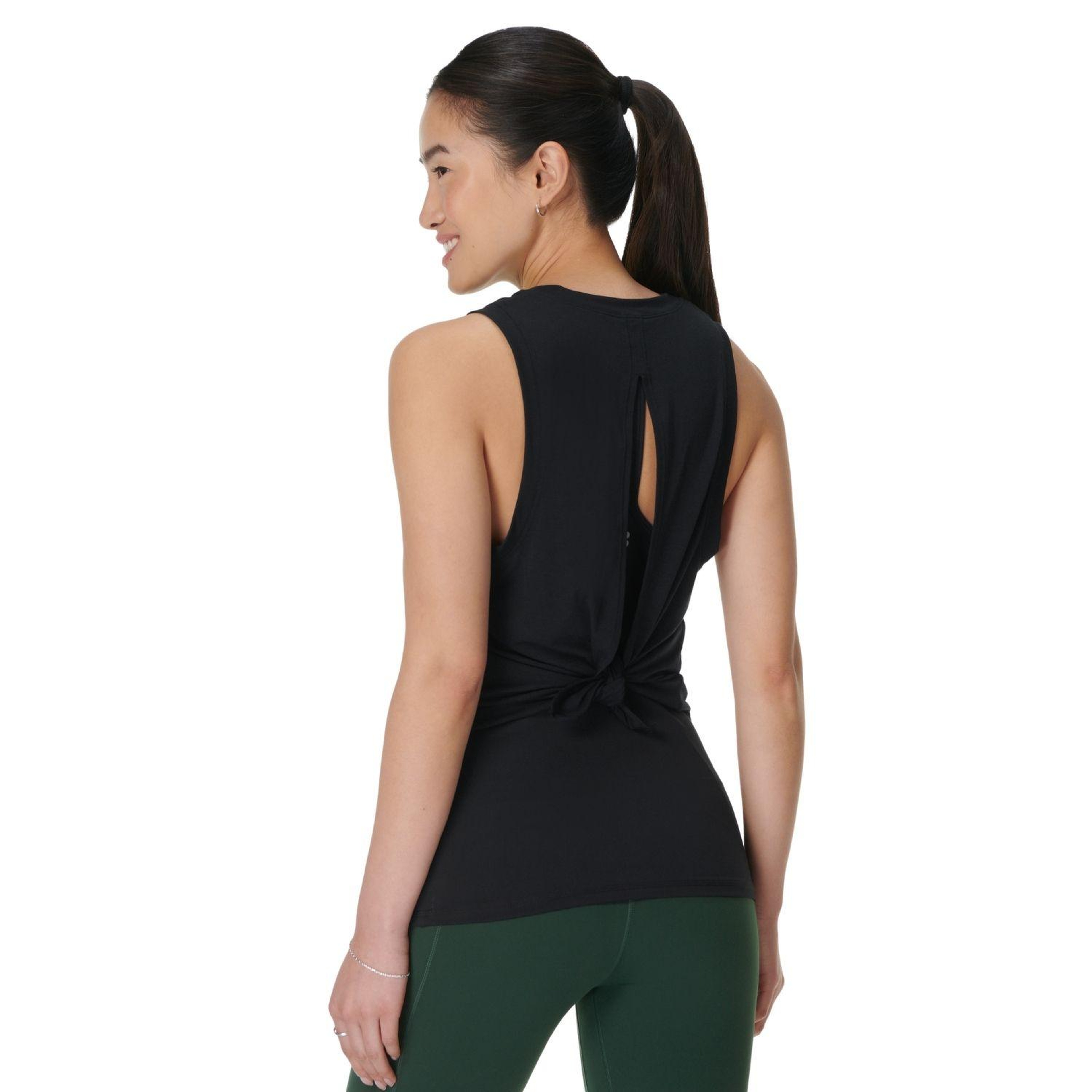 Sweaty Betty Soft Flow Double Up Tank Kadın Siyah Fitness Bra