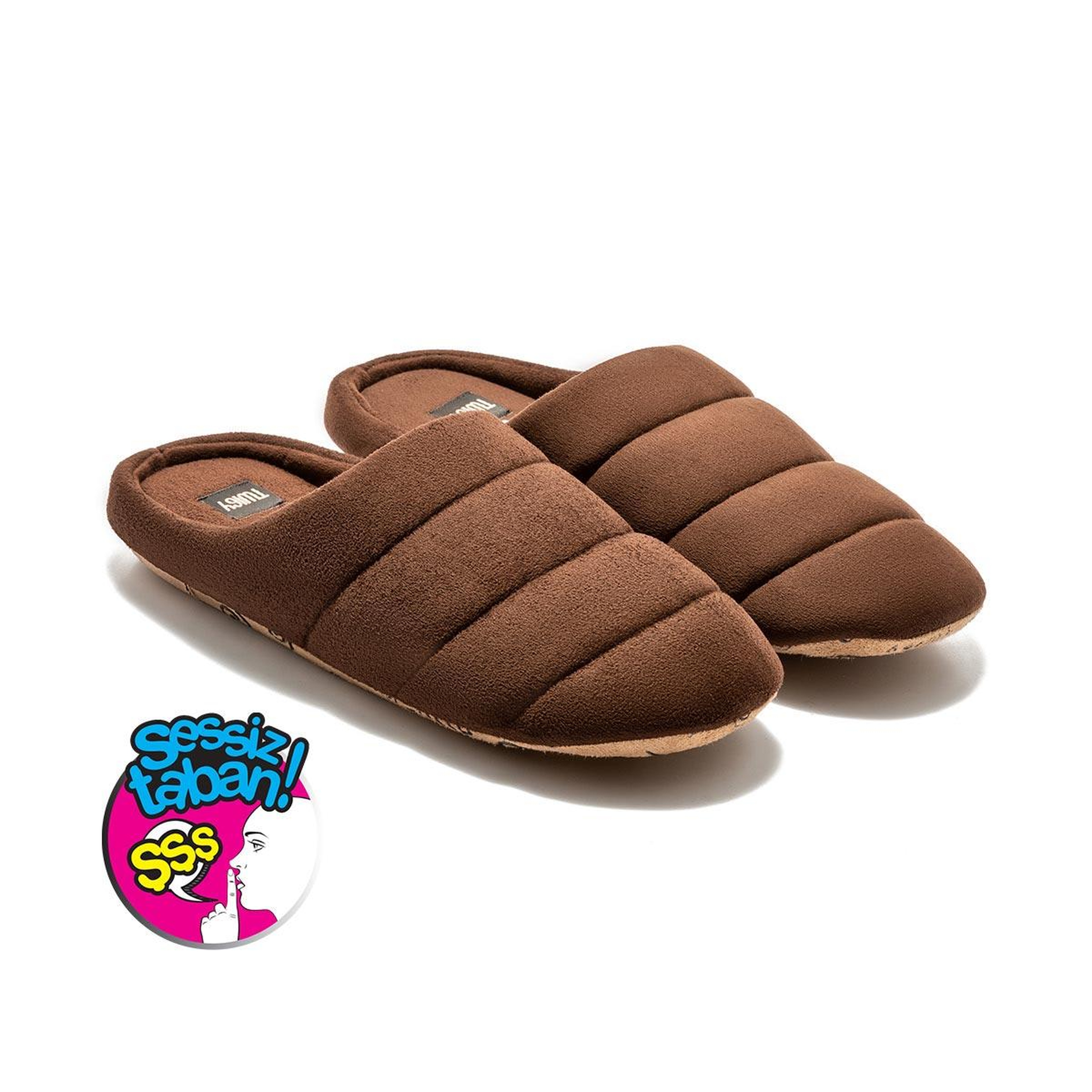 Adamo Erkek Ev Terliği Sessiz Taban Kahverengi 41/46