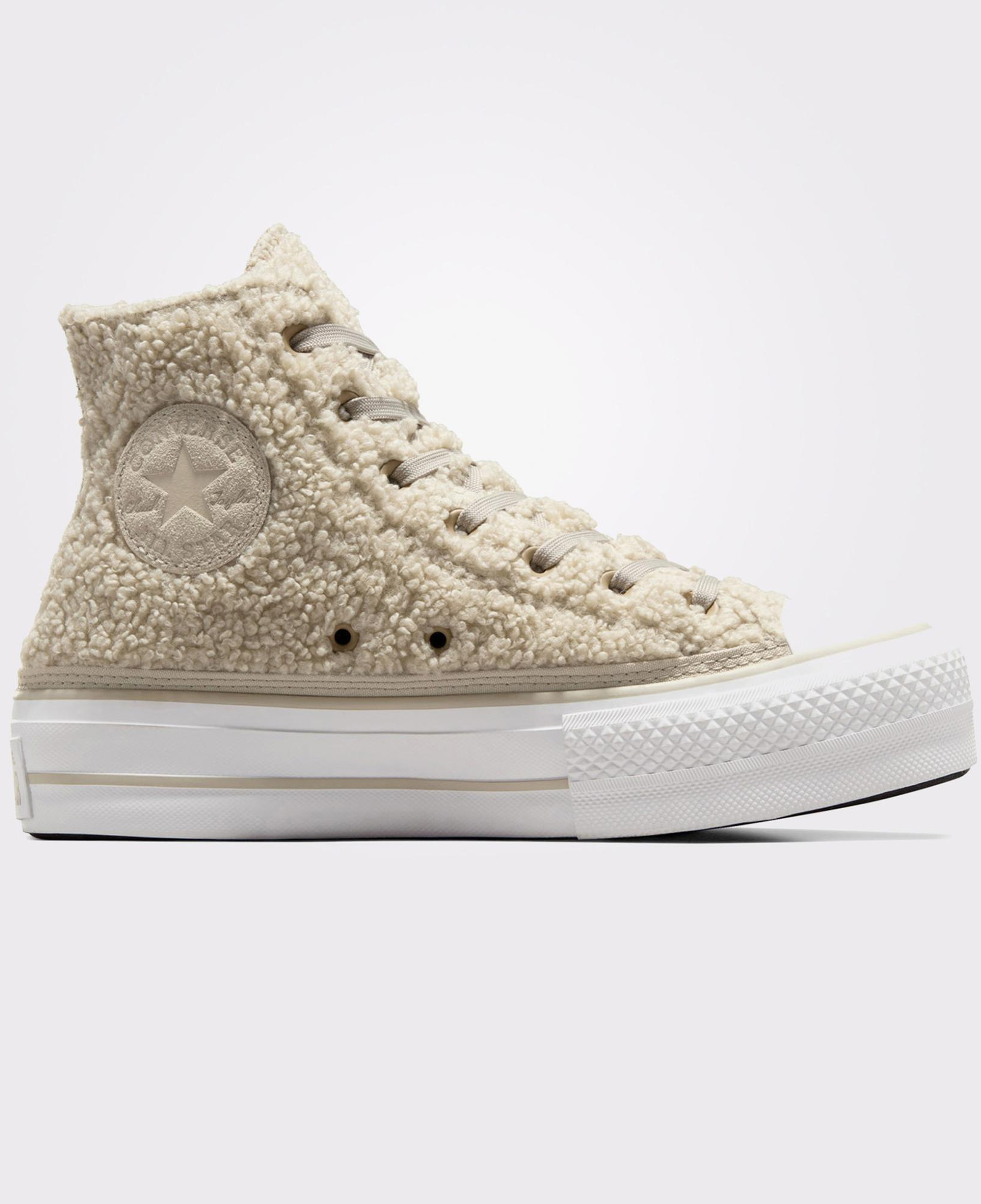 Converse Chuck Taylor All Star Lift Platform Warm Winter Kadın Bej Sneaker