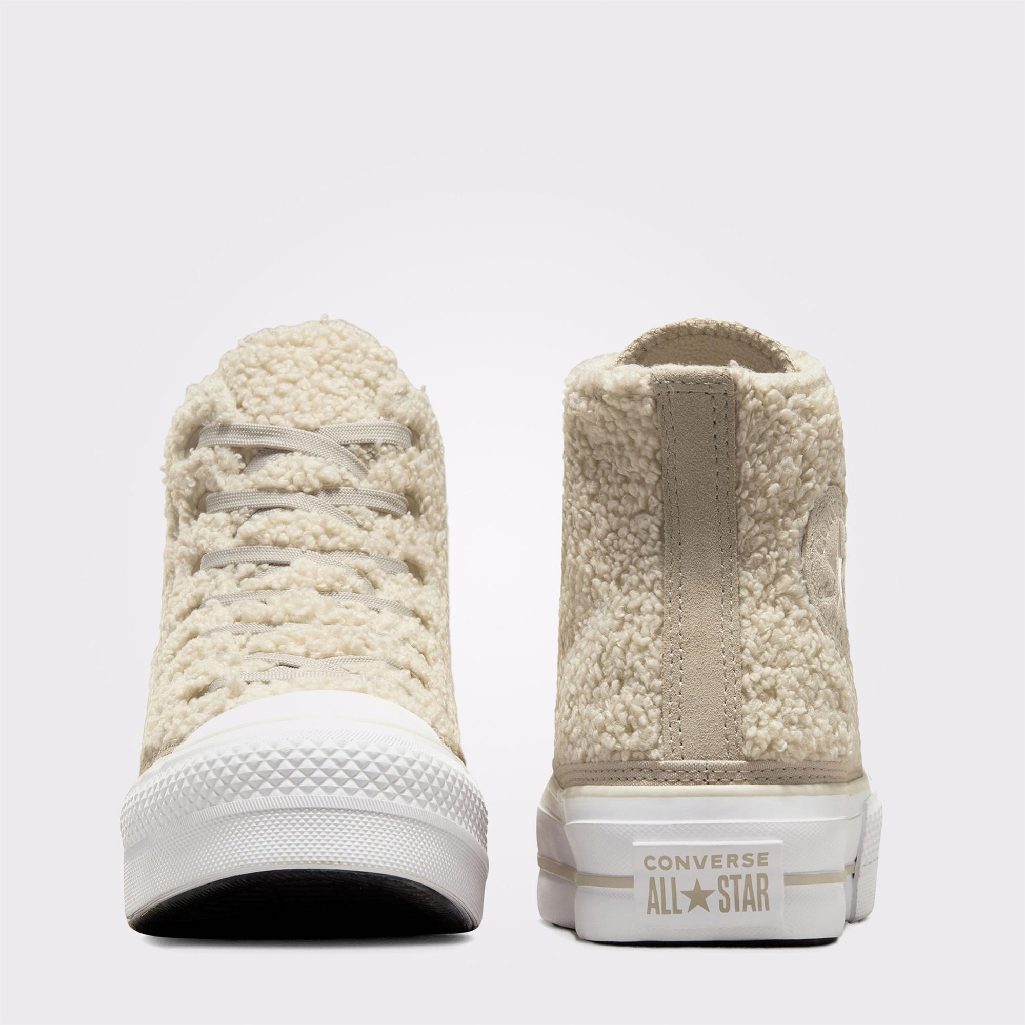 Converse Chuck Taylor All Star Lift Platform Warm Winter Kadın Bej Sneaker
