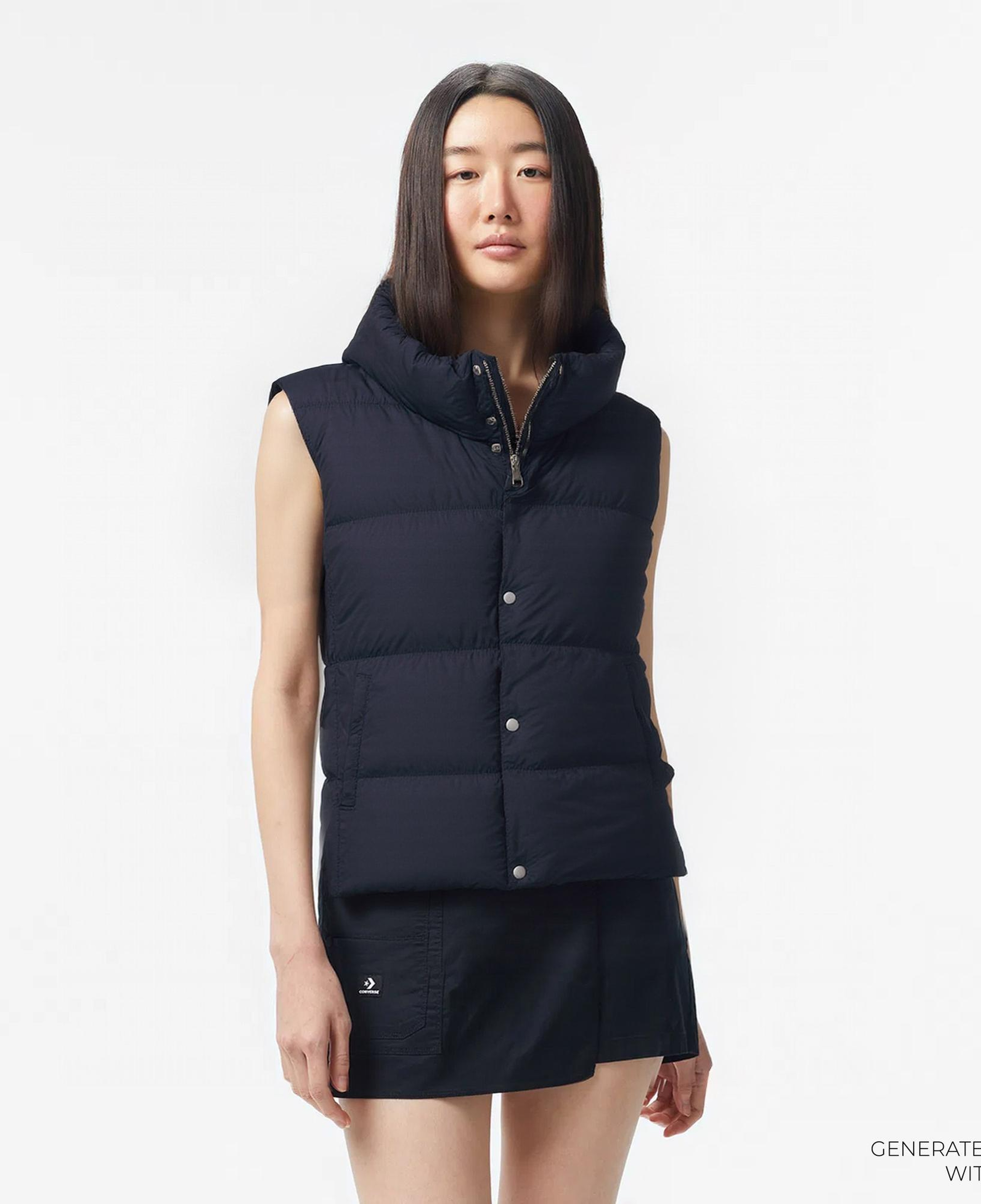 Converse Kadın Dik Yaka Siyah Şişme Yelek