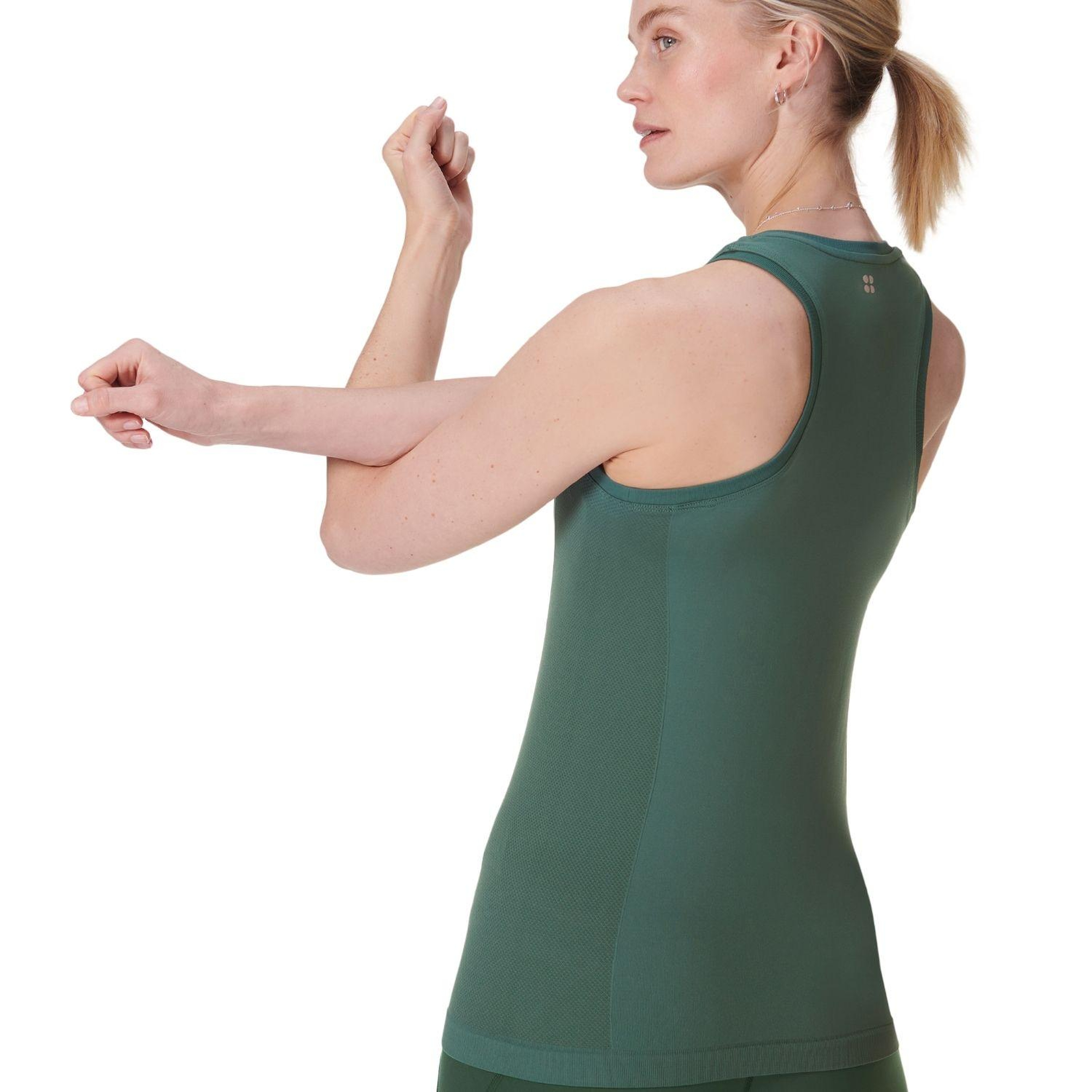 Sweaty Betty Athlete Seamless Workout Kadın Yeşil Tank Top