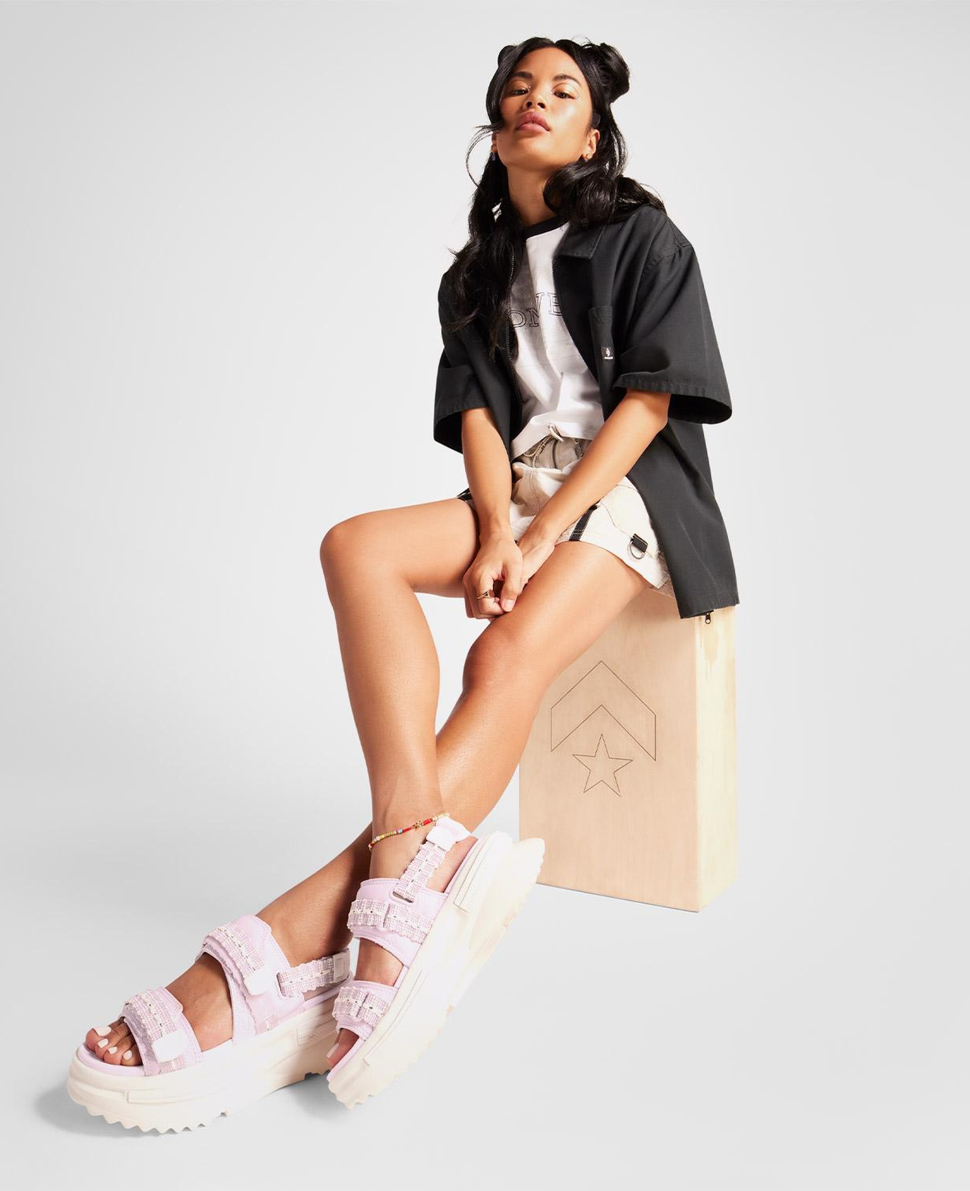 Converse Run Star Utility Sandal Cx Kadın Pembe Platform Sandalet