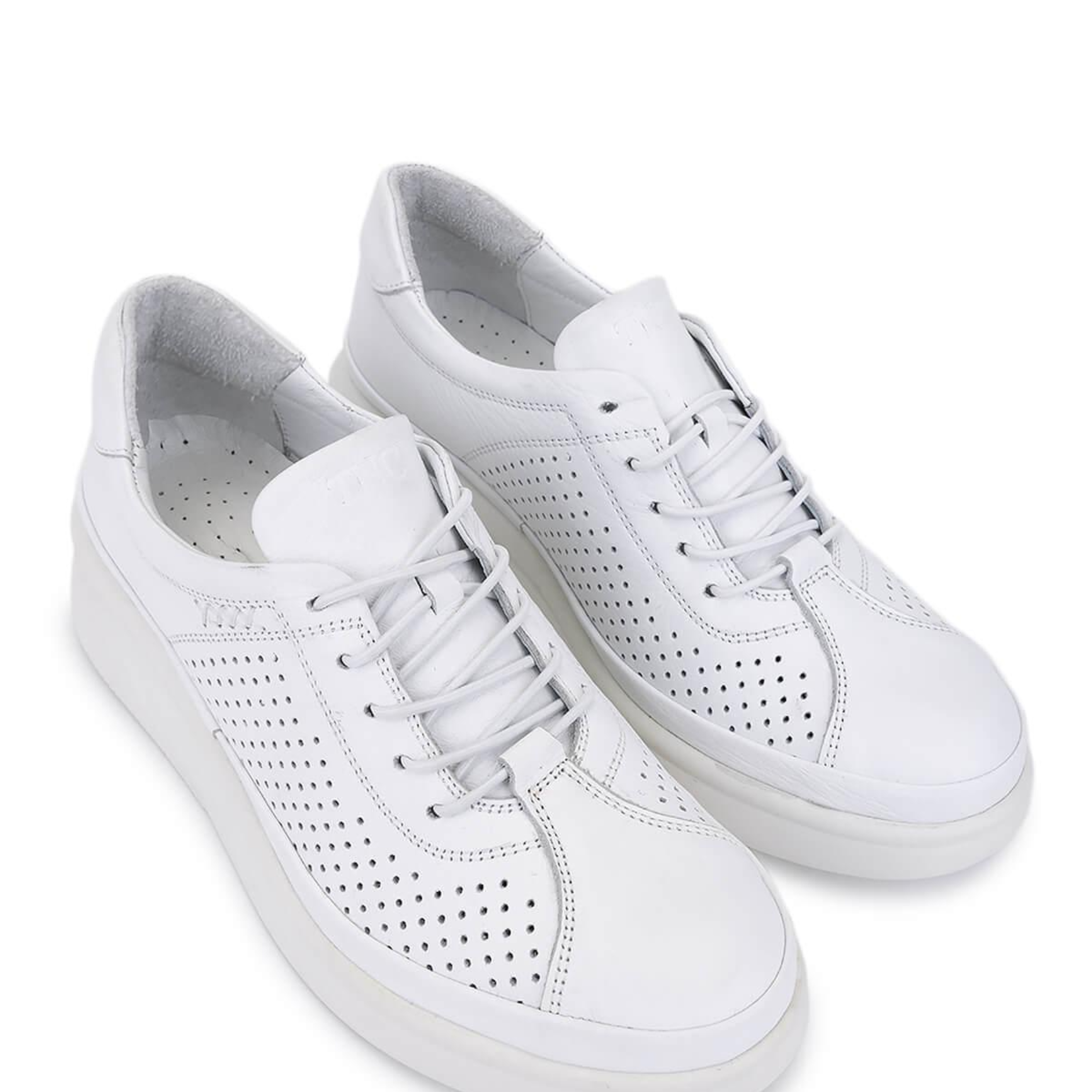 Tamer Tanca Kadın Hakiki Deri Beyaz Comfort Ayakkabı