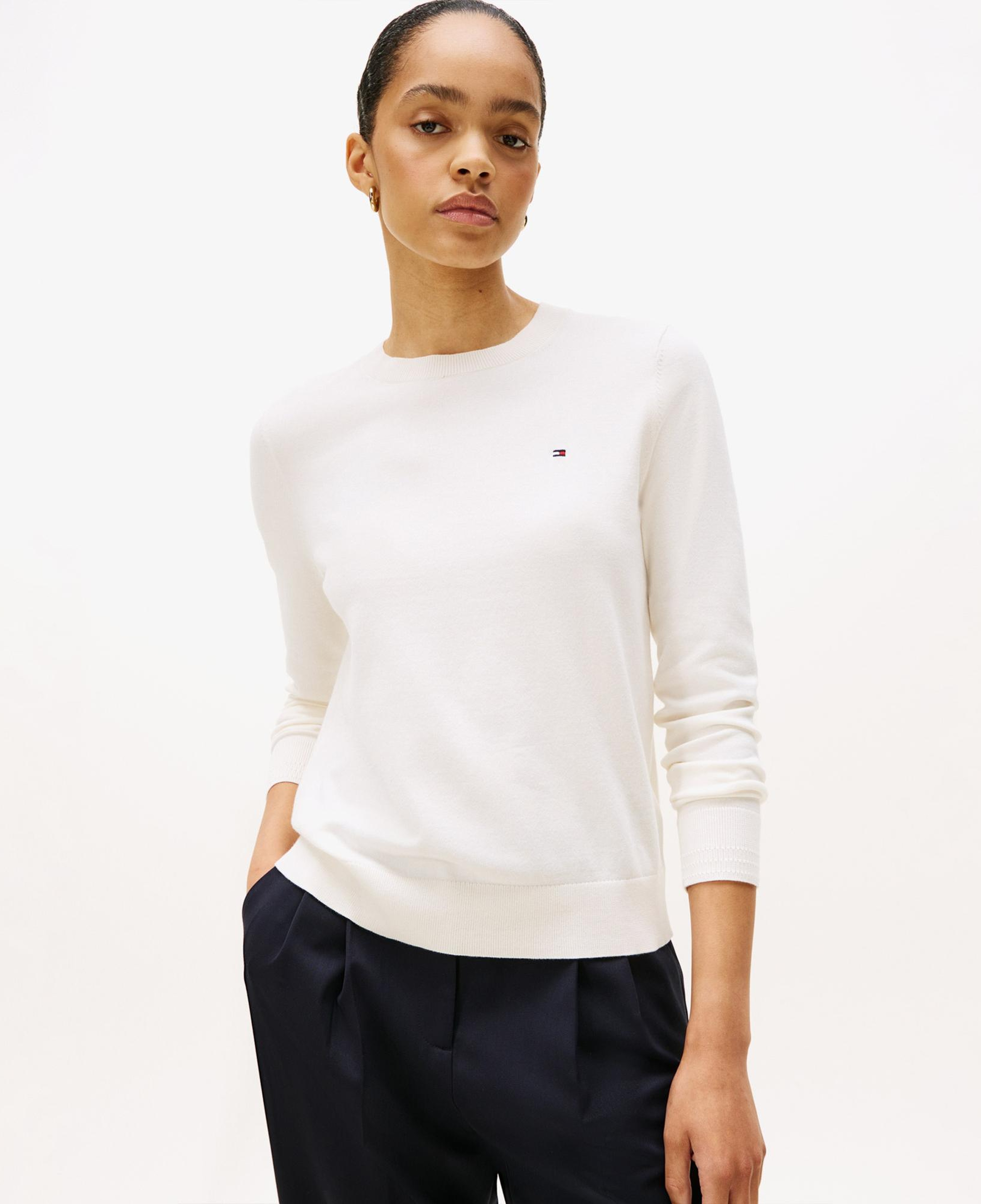 Tommy Hilfiger Stitch Kadın Beyaz Kazak