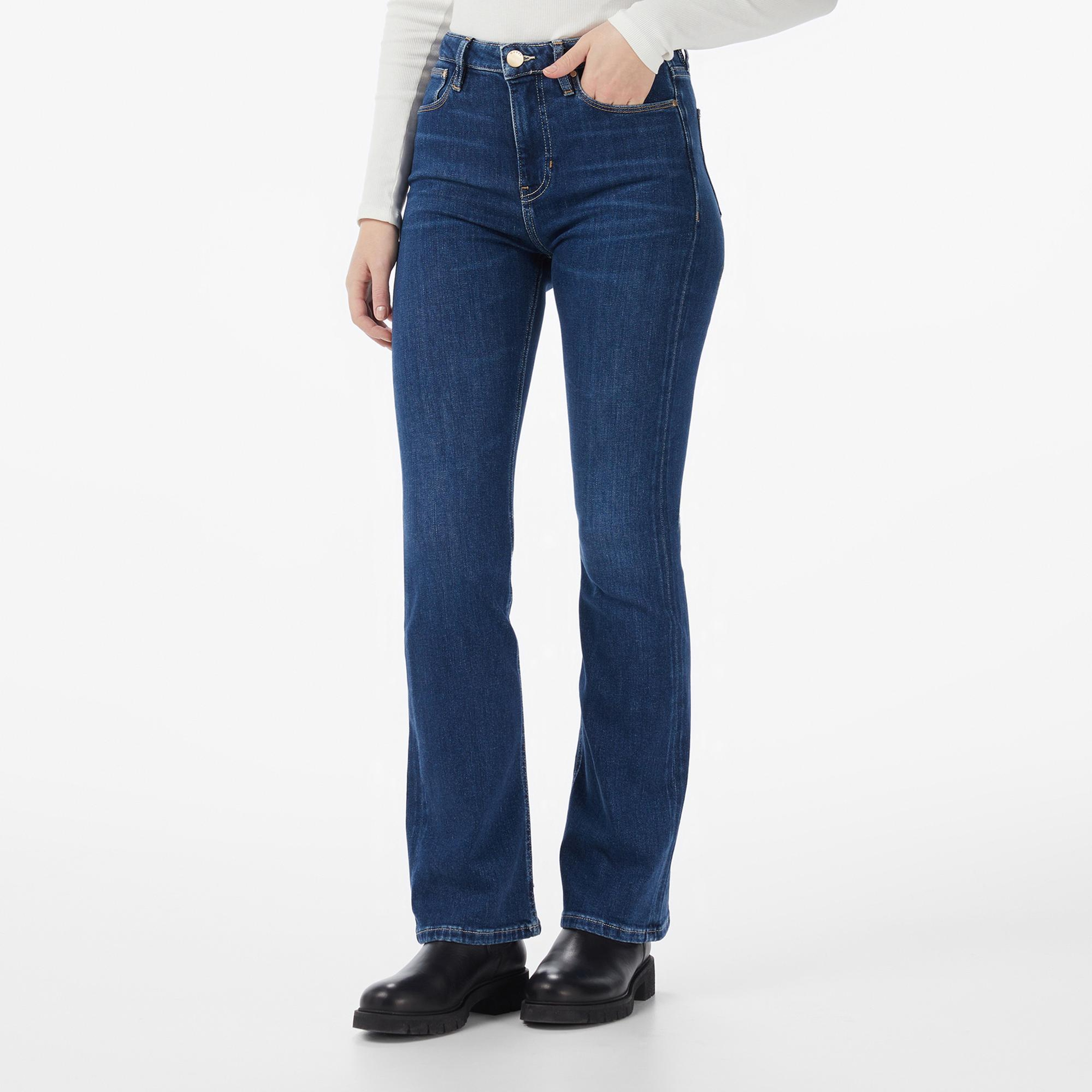 Guess Coated Kaşmir Karışımlı Skinny Fit Kadın Mavi Jean