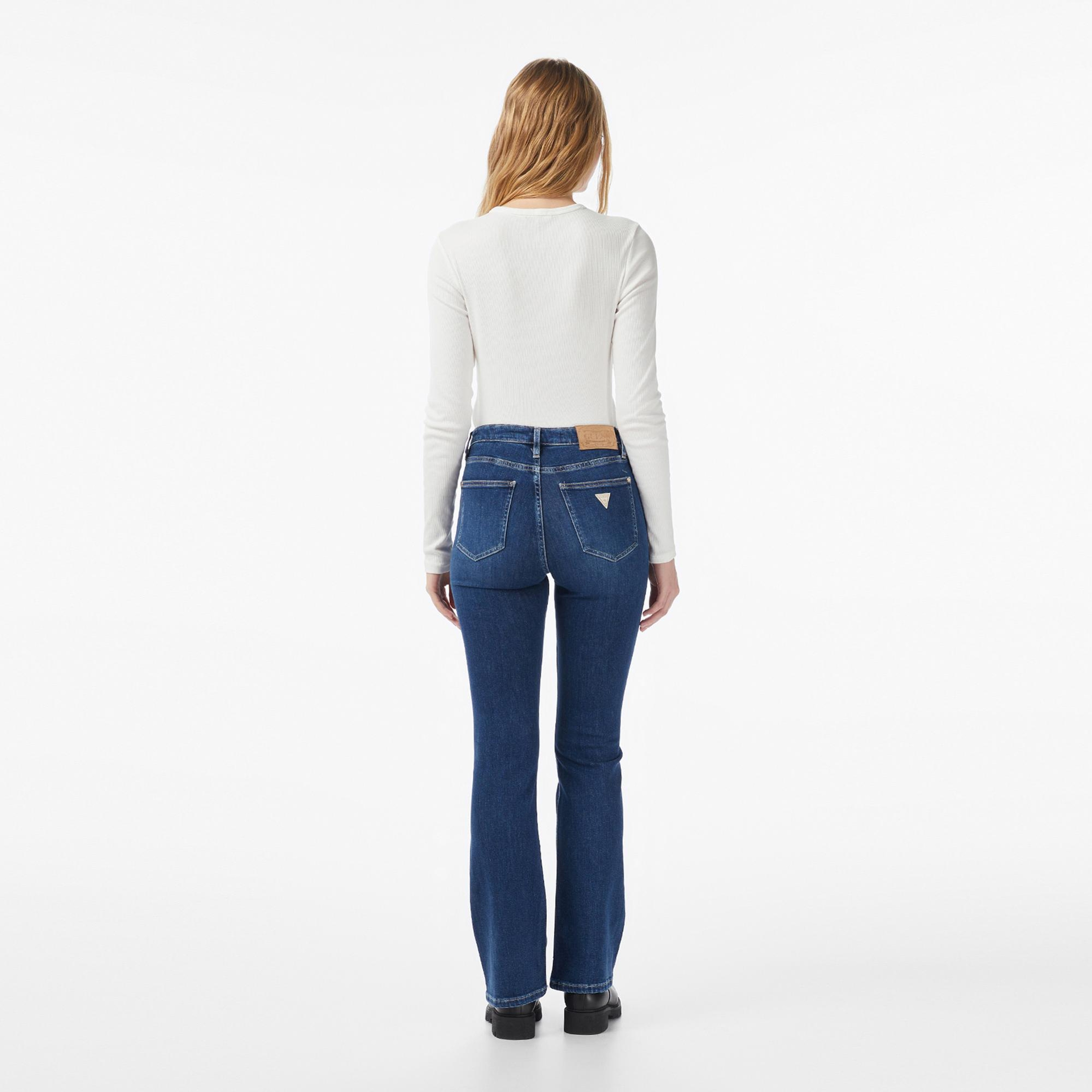 Guess Coated Kaşmir Karışımlı Skinny Fit Kadın Mavi Jean