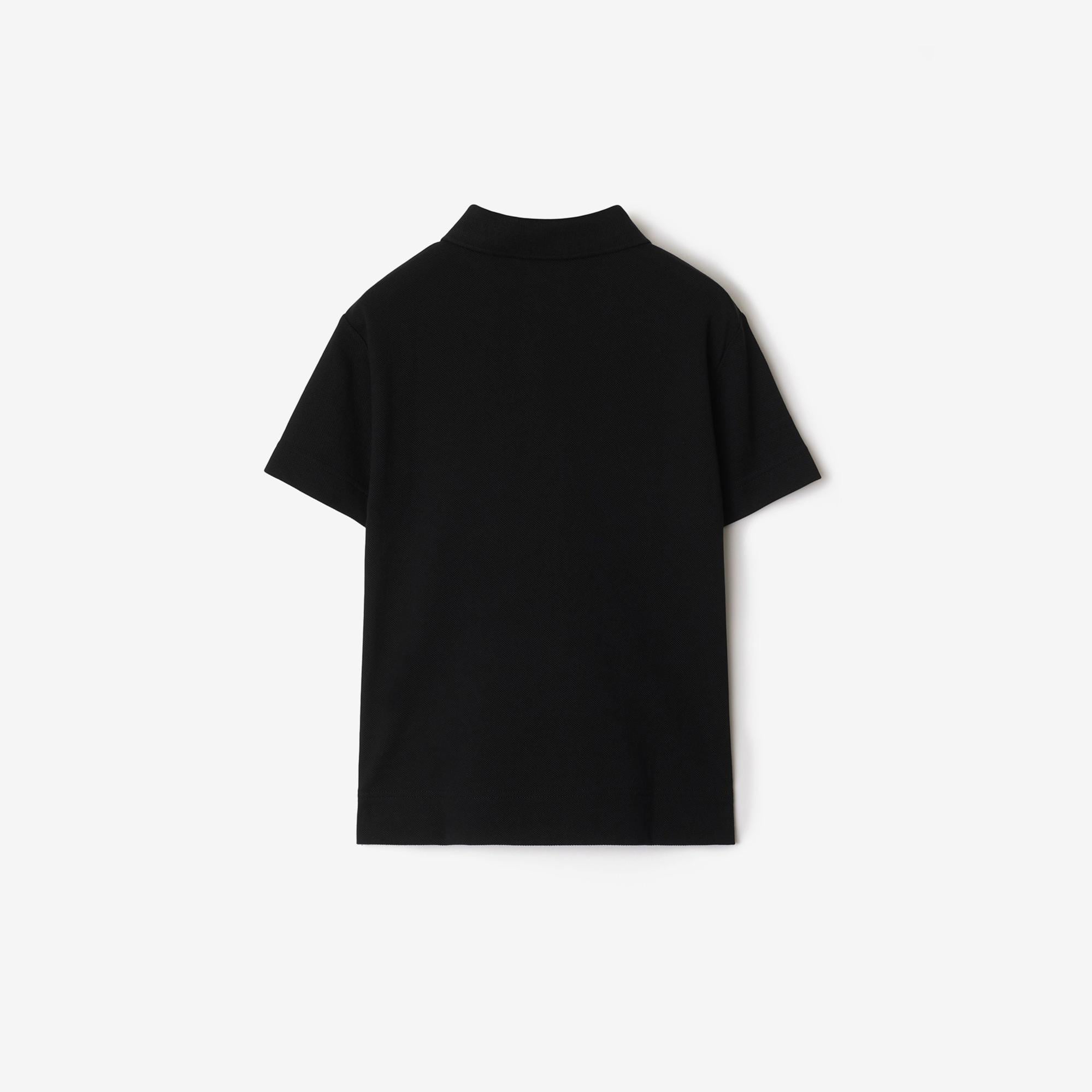 Burberry Johane Cotton Çocuk Siyah Polo