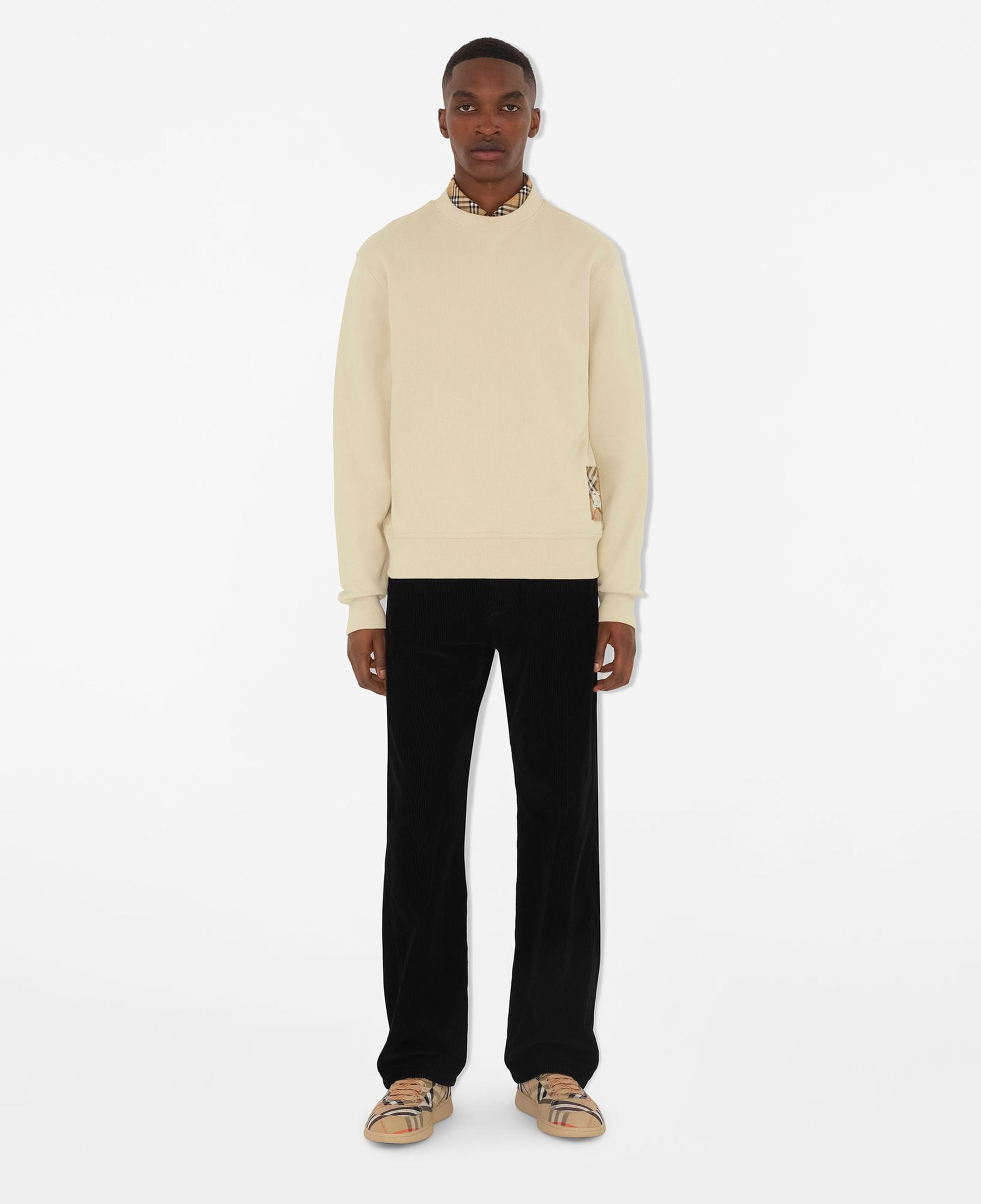 Burberry For Label Cotton Erkek Krem Sweatshirt