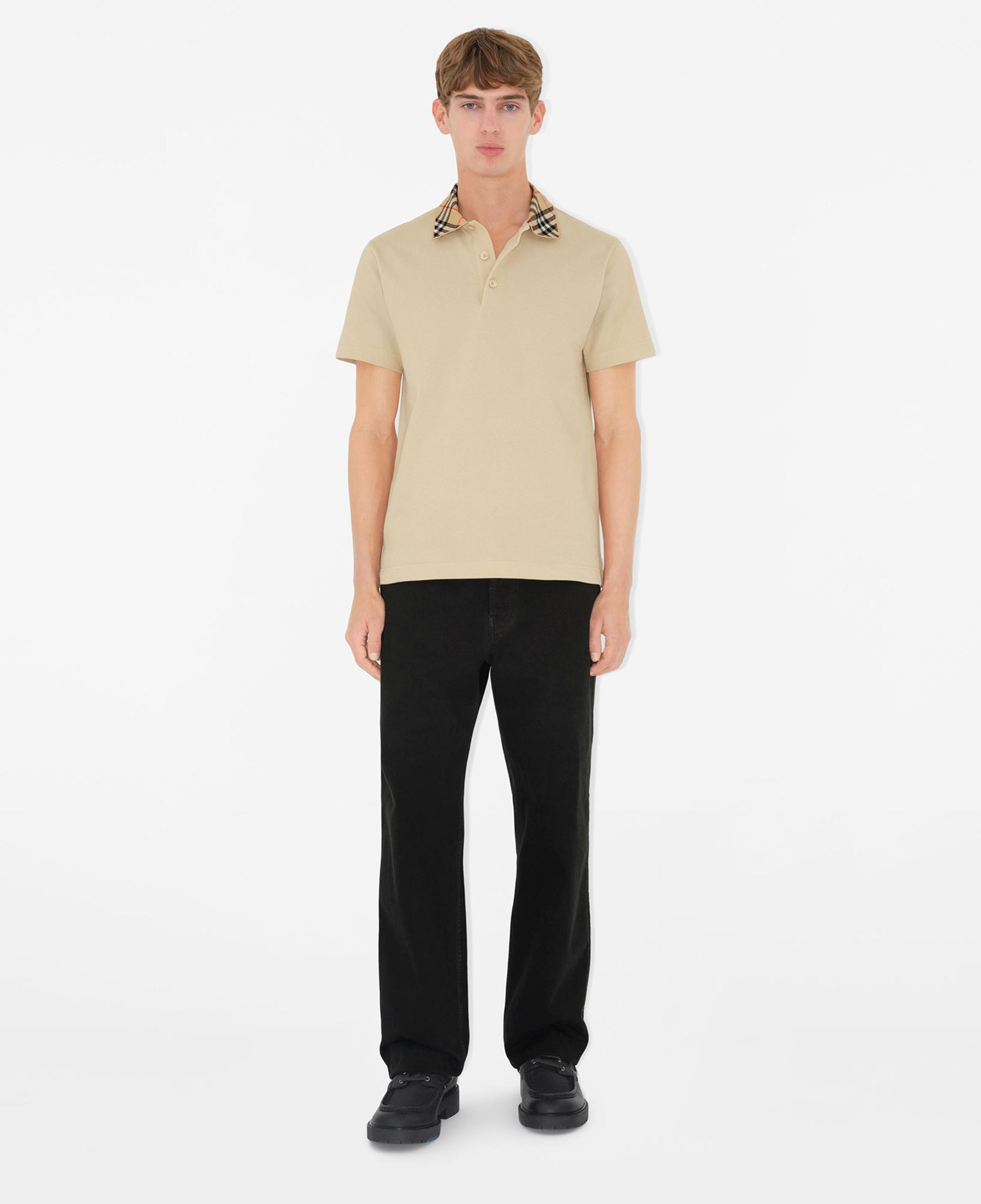 Burberry For Cotton Erkek Krem Polo