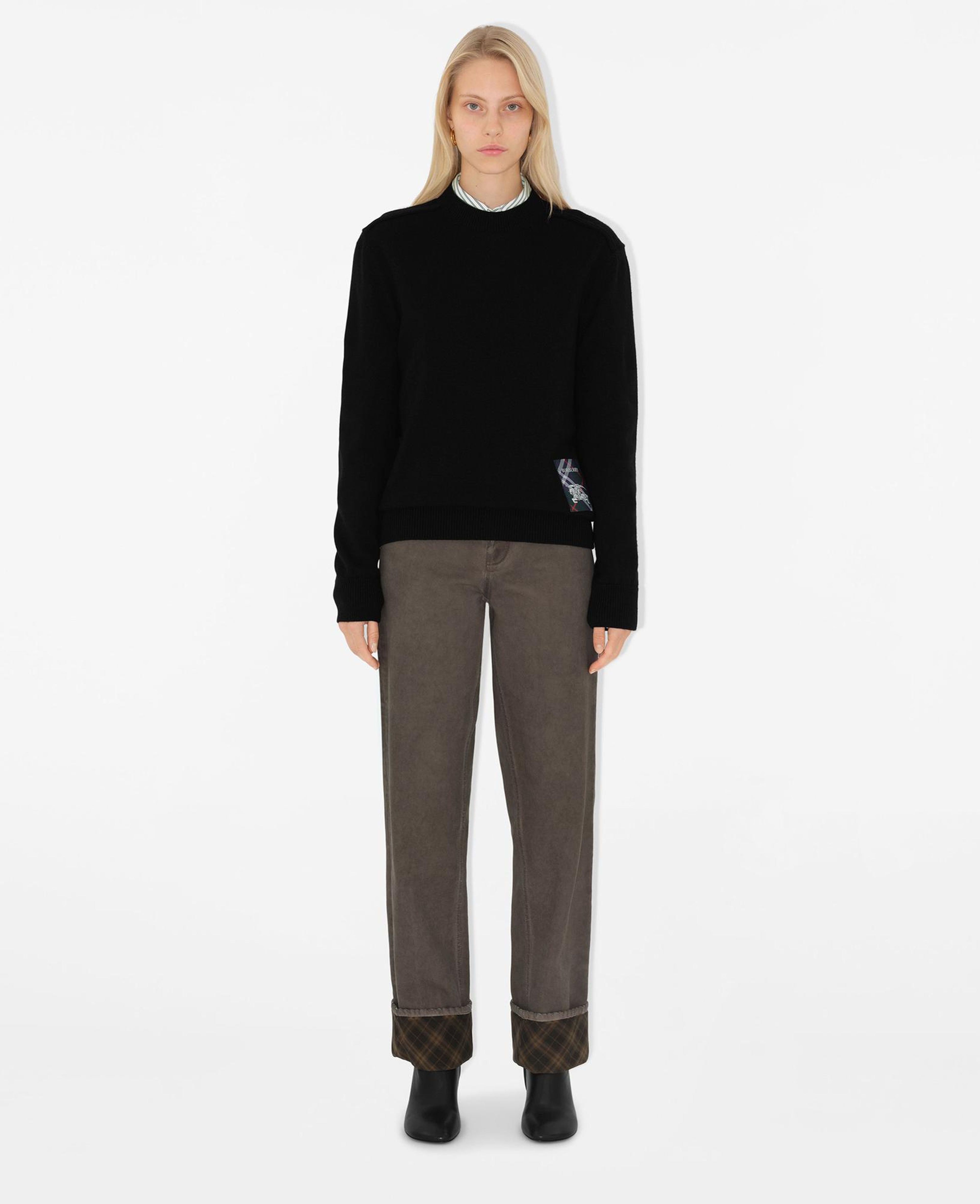 Burberry Smt Label Wool Kadın Siyah Kazak