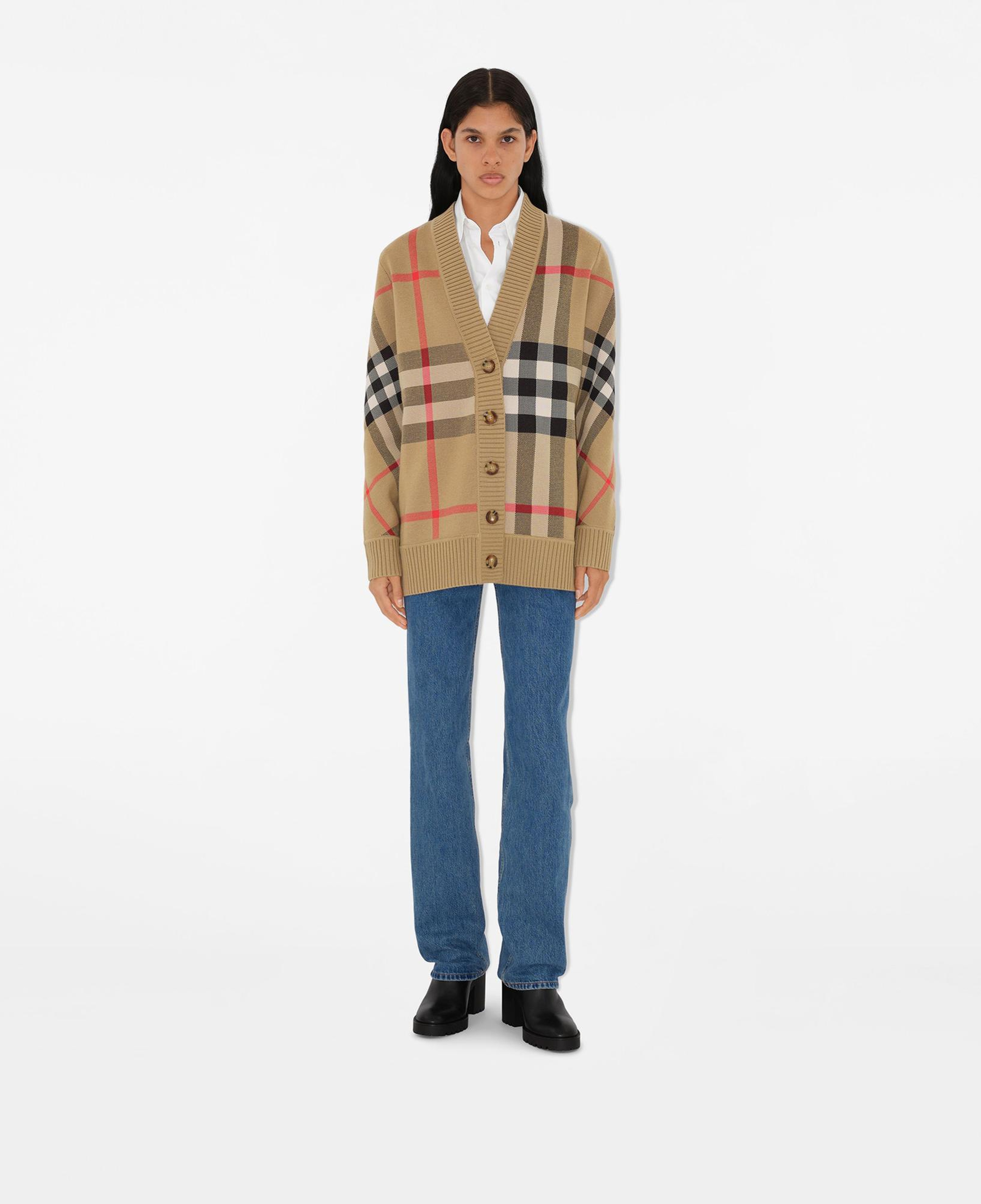 Burberry Check Yün Karışımlı Kadın Bej Hırka