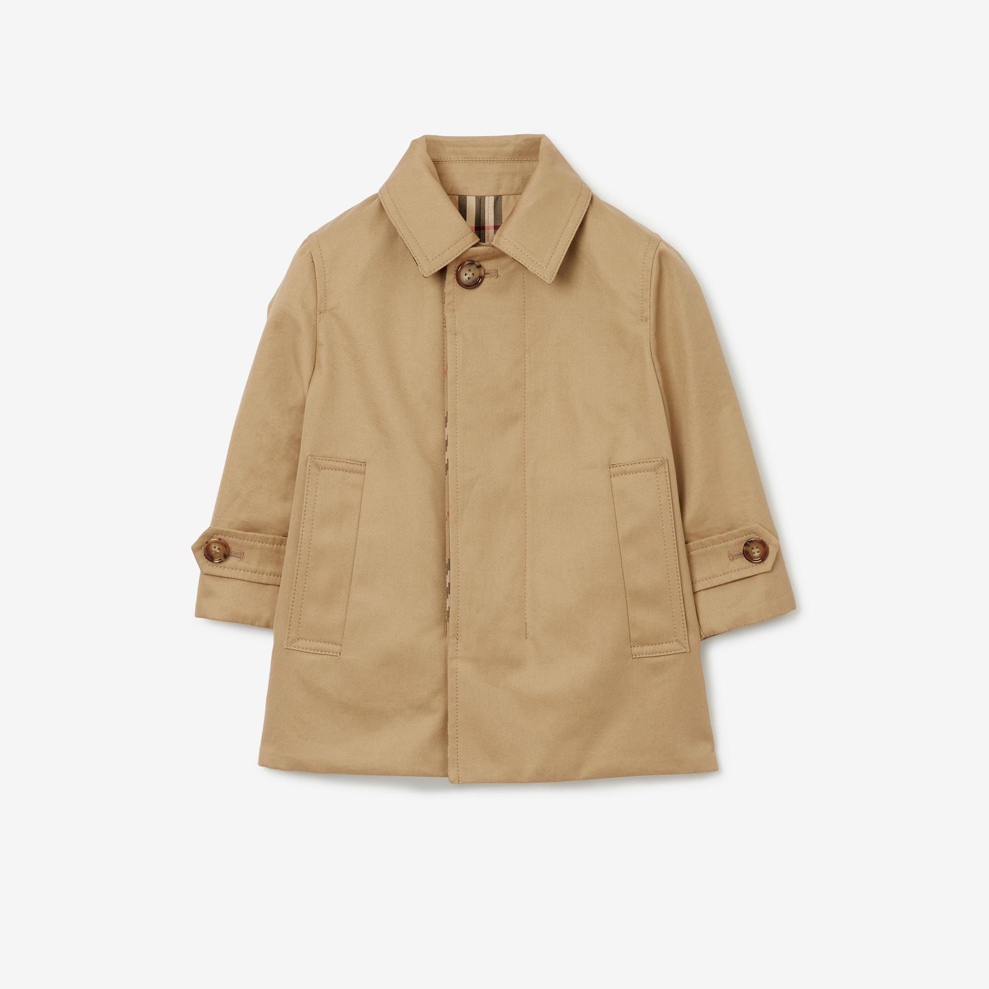 Burberry Reversible Check Gabardine Car Çocuk Bej Trençkot