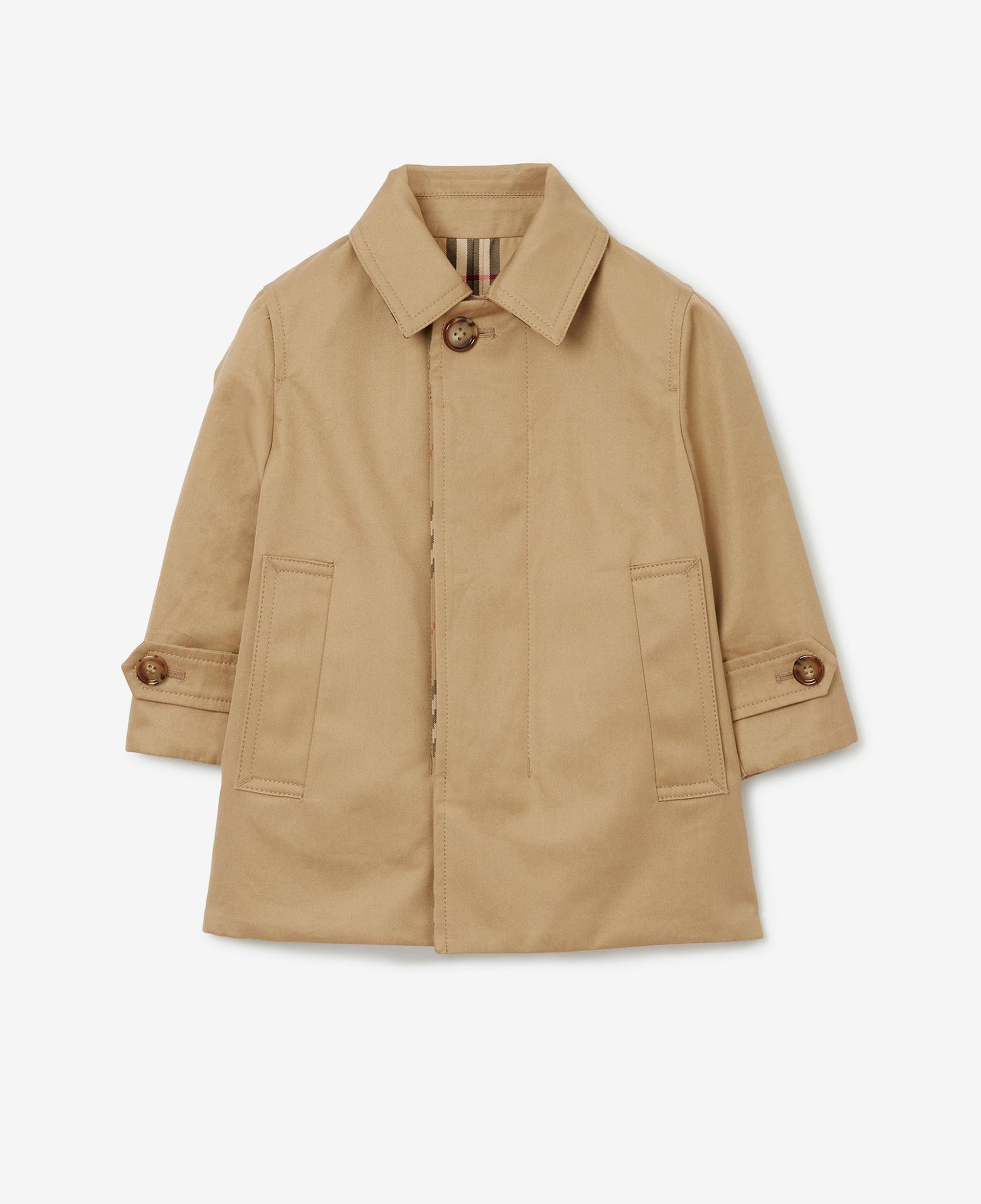 Burberry Reversible Check Gabardine Car Çocuk Bej Trençkot