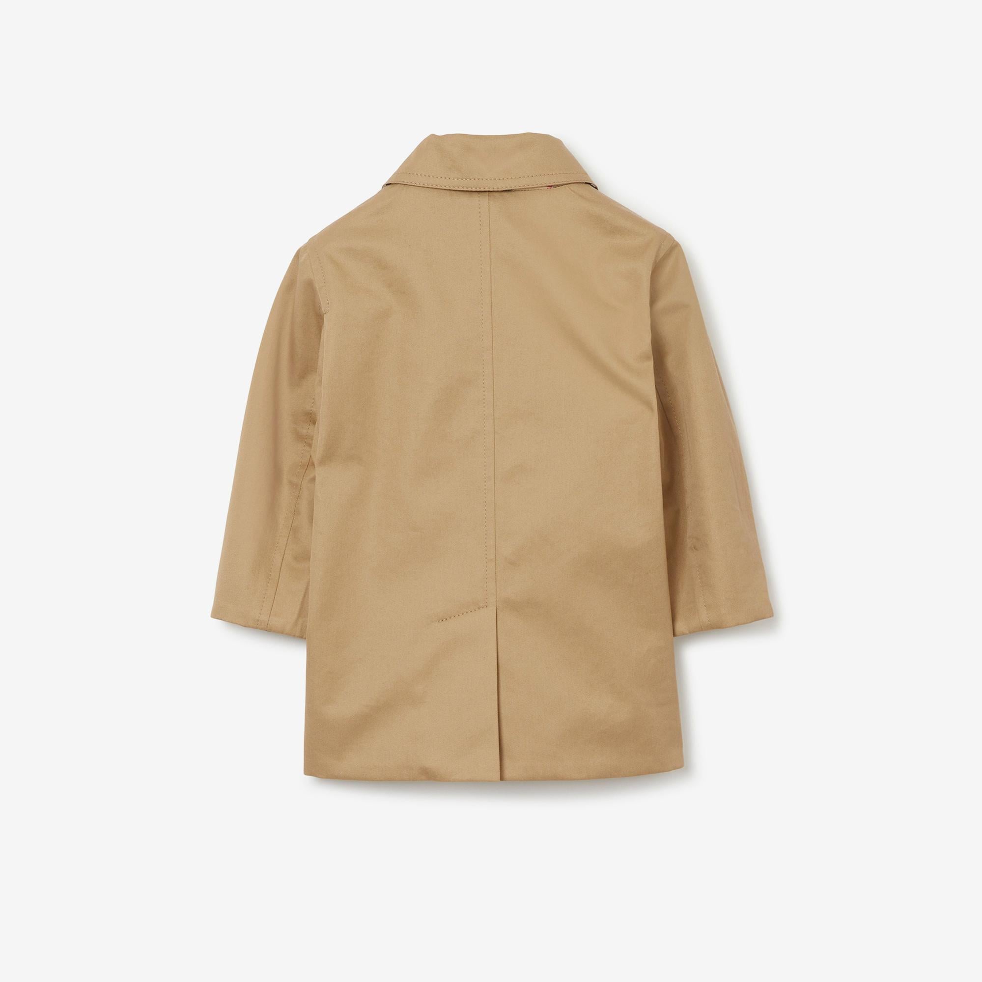 Burberry Reversible Check Gabardine Car Çocuk Bej Trençkot