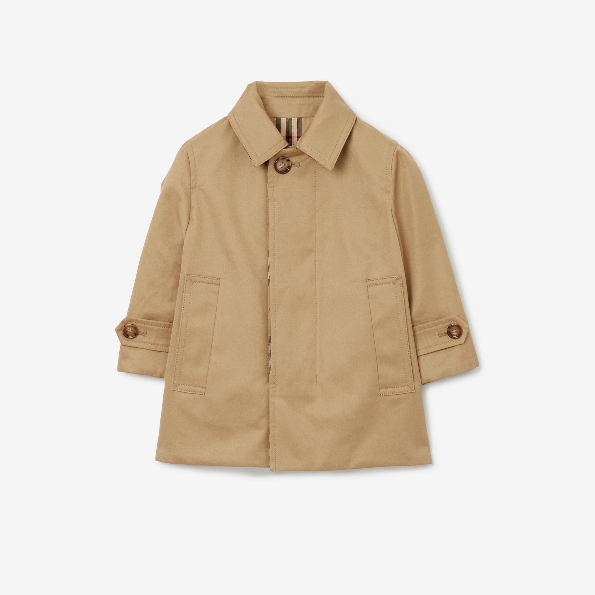 Burberry Reversible Check Gabardine Car Çocuk Bej Trençkot