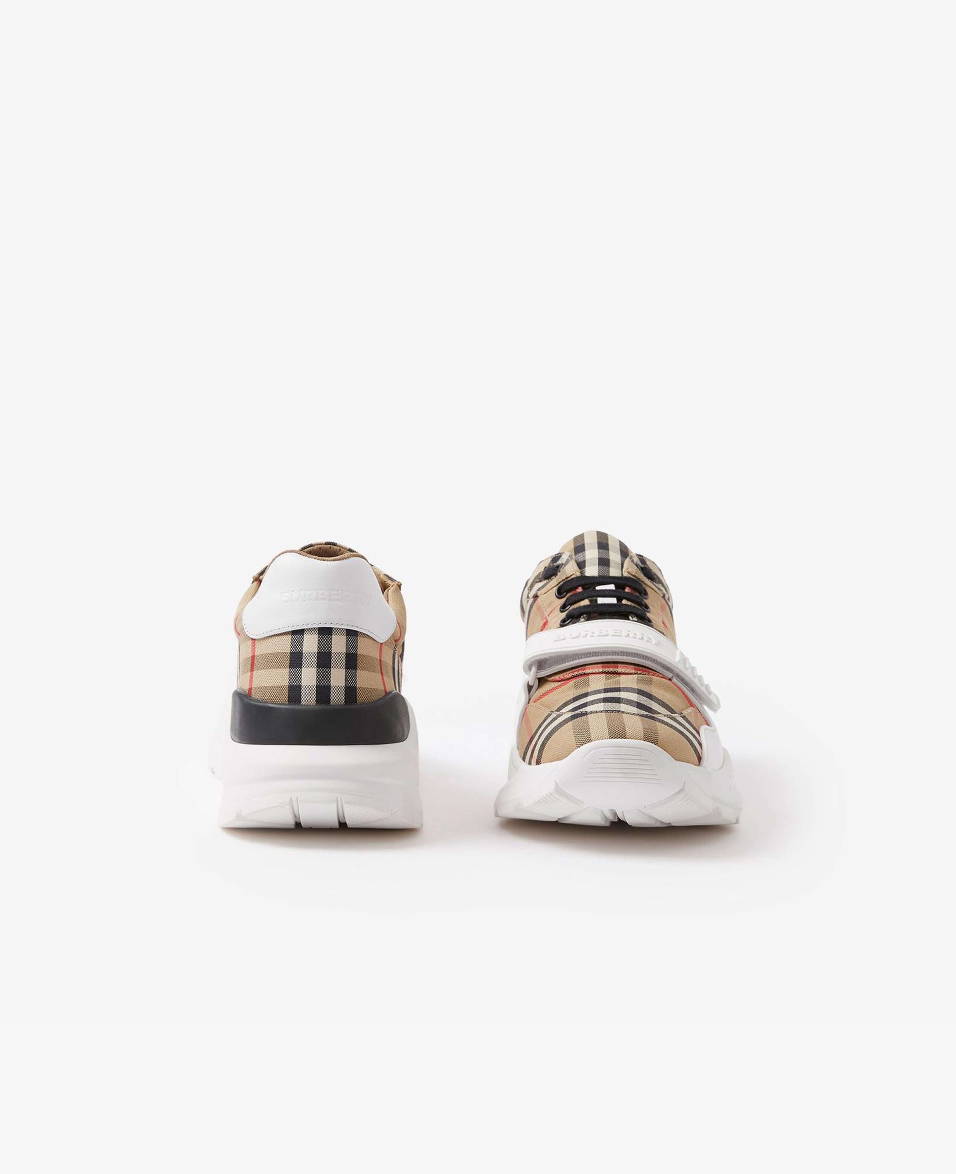 Burberry Check, Suede and Leather Erkek Bej Sneaker