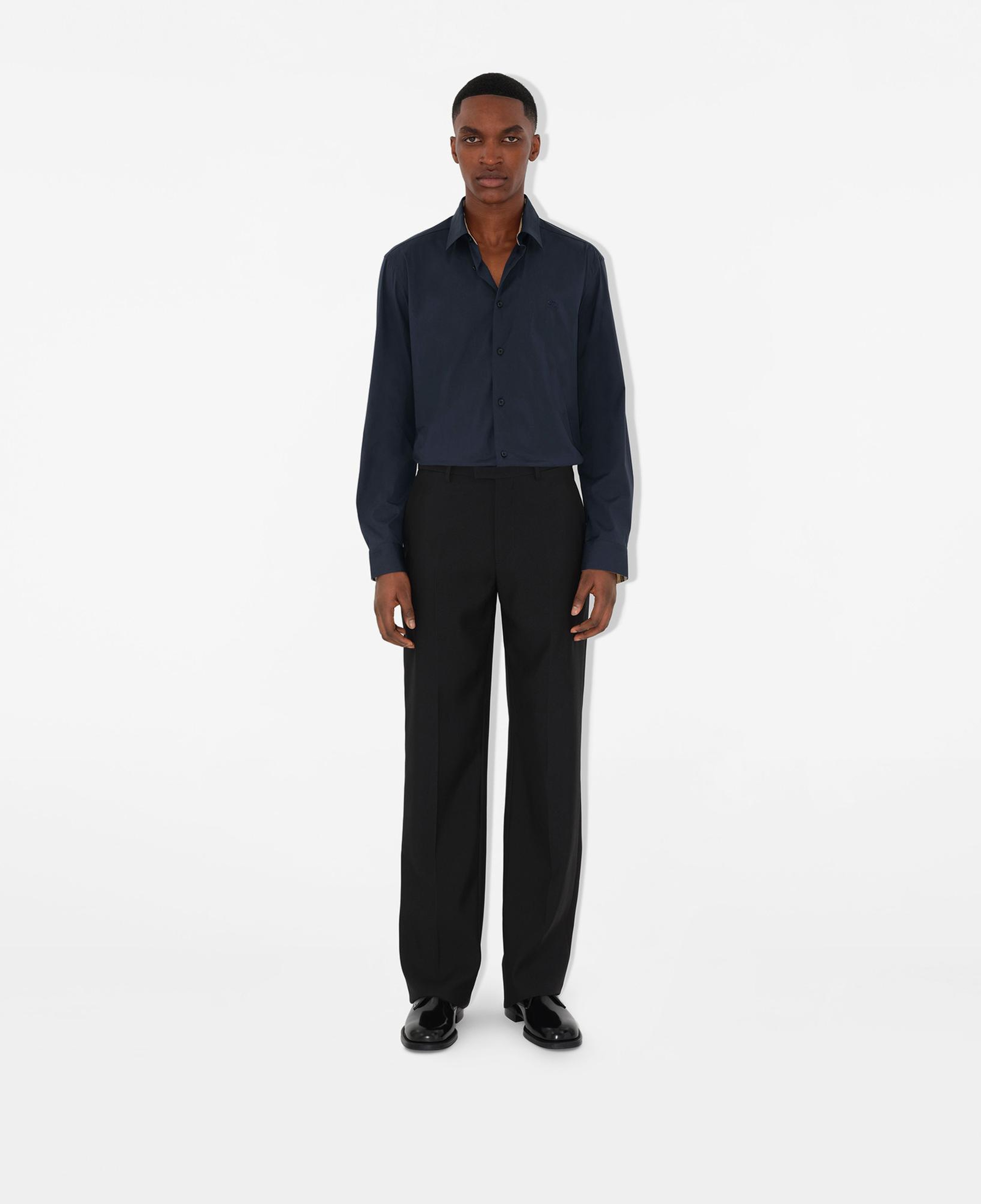 Burberry Stretch Pamuklu Erkek Lacivert Gömlek