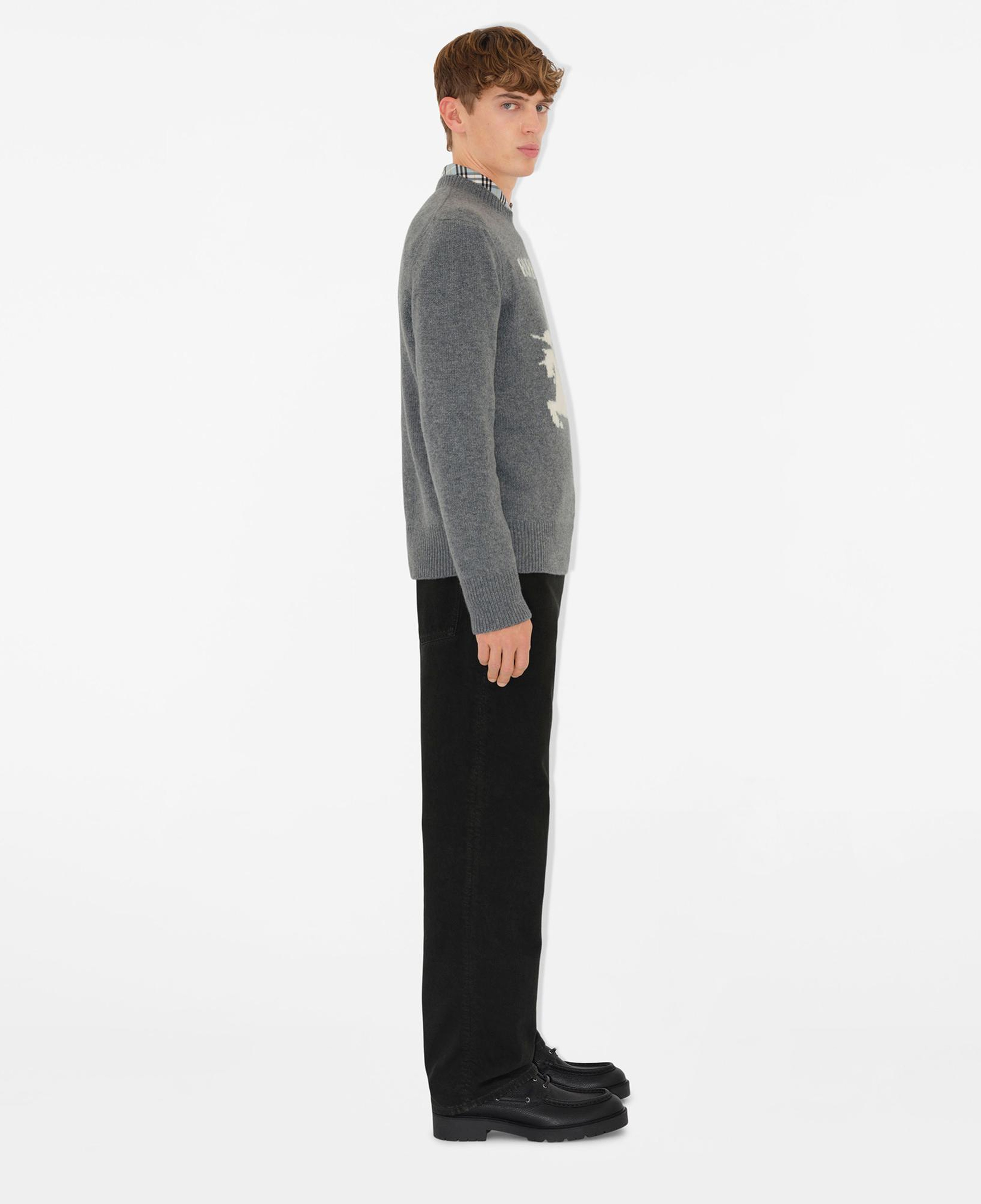 Burberry Pai Wool Cashmere Erkek Gri Kazak