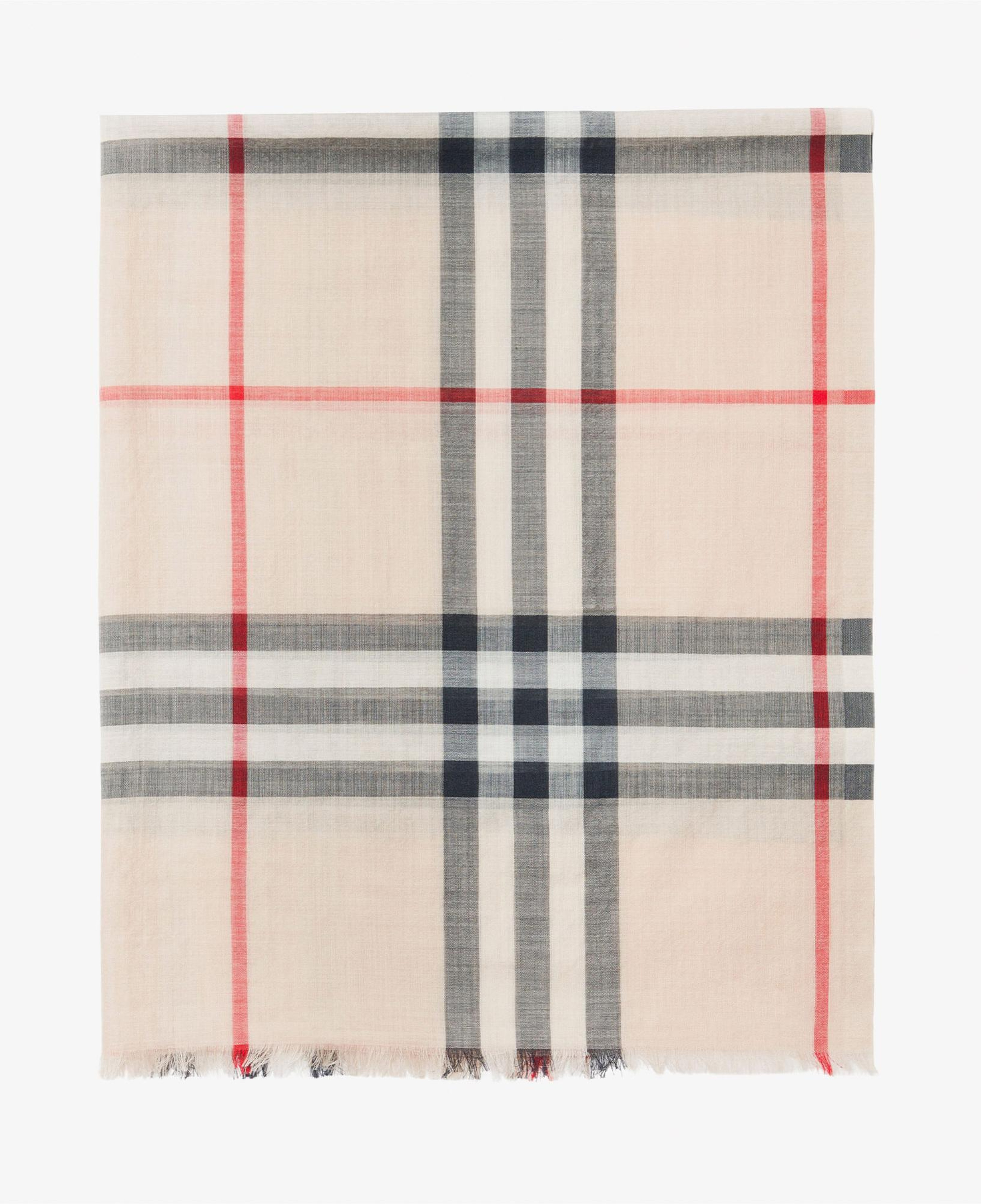 Burberry Gauze Wool Silk Kadın Krem Atkı